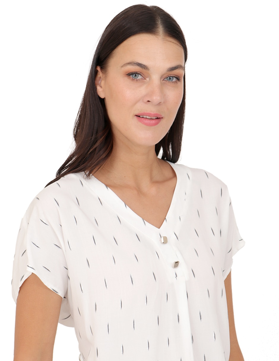 Blusa duplan manga corta para mujer