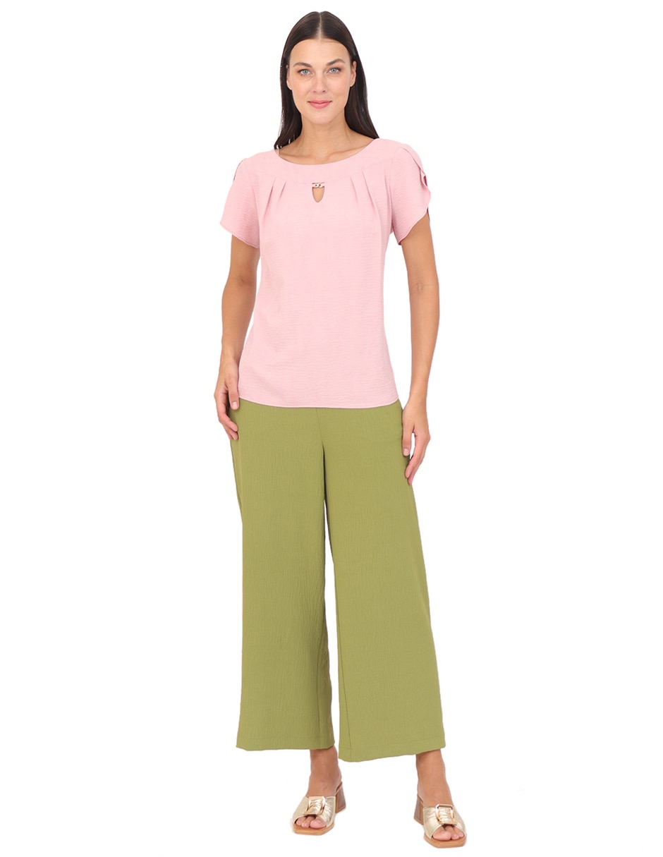 Blusa duplan manga corta para mujer