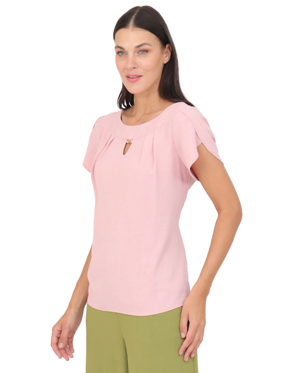 Blusa duplan manga corta para mujer