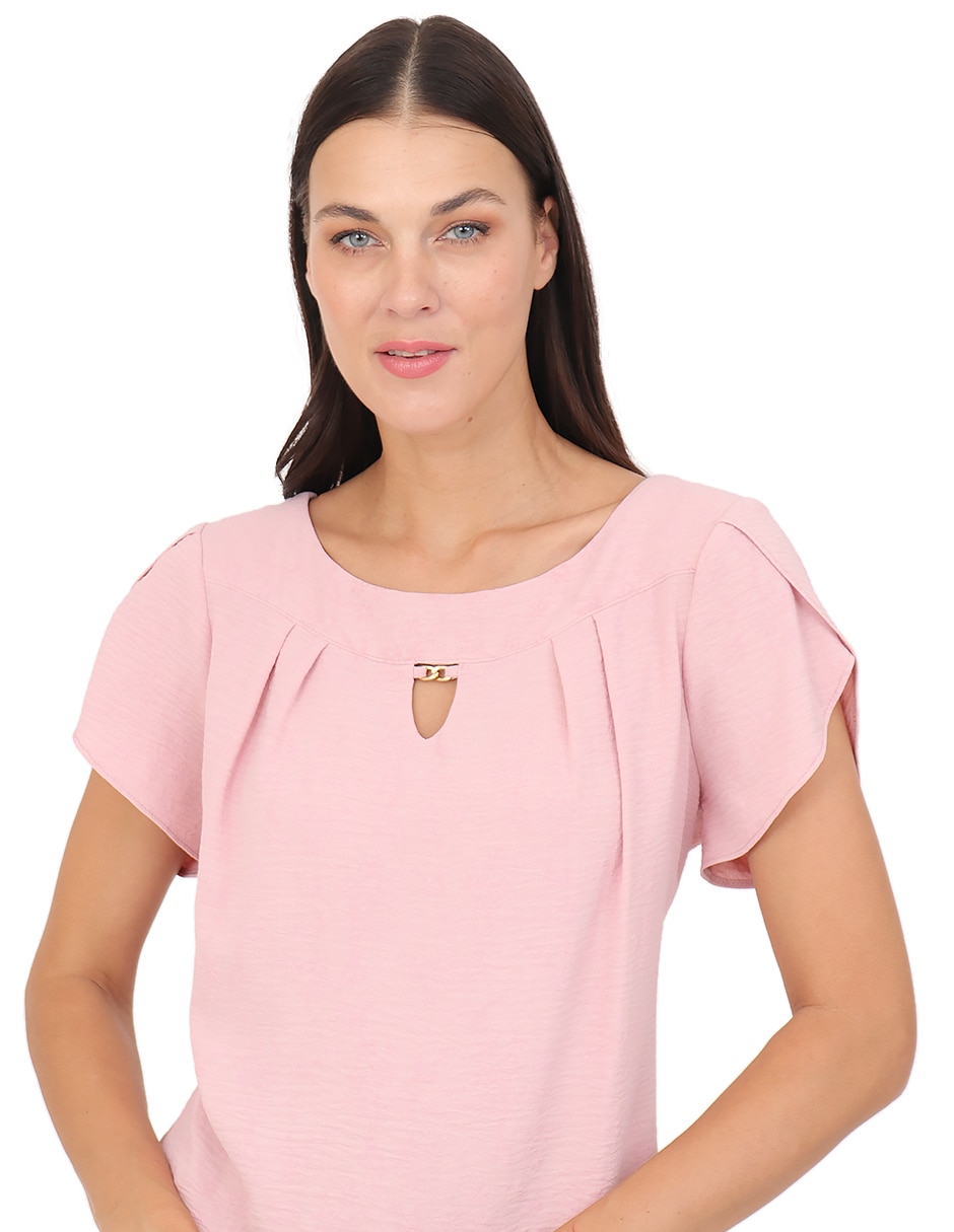 Blusa duplan manga corta para mujer