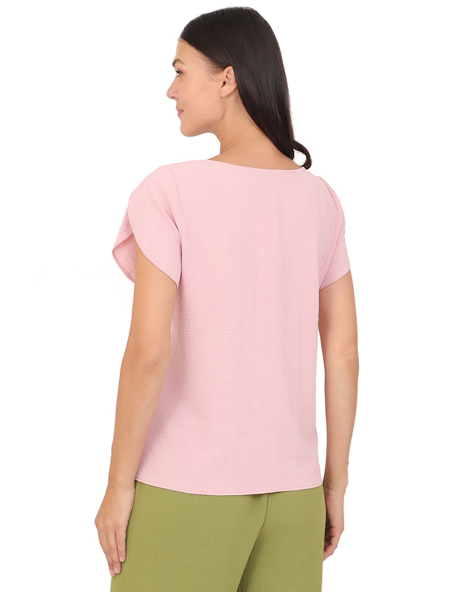 Blusa duplan manga corta para mujer