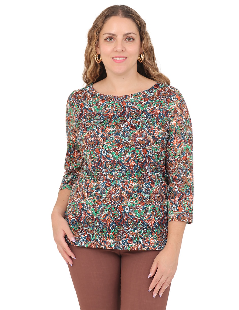 Blusa manga 3/4 para mujer