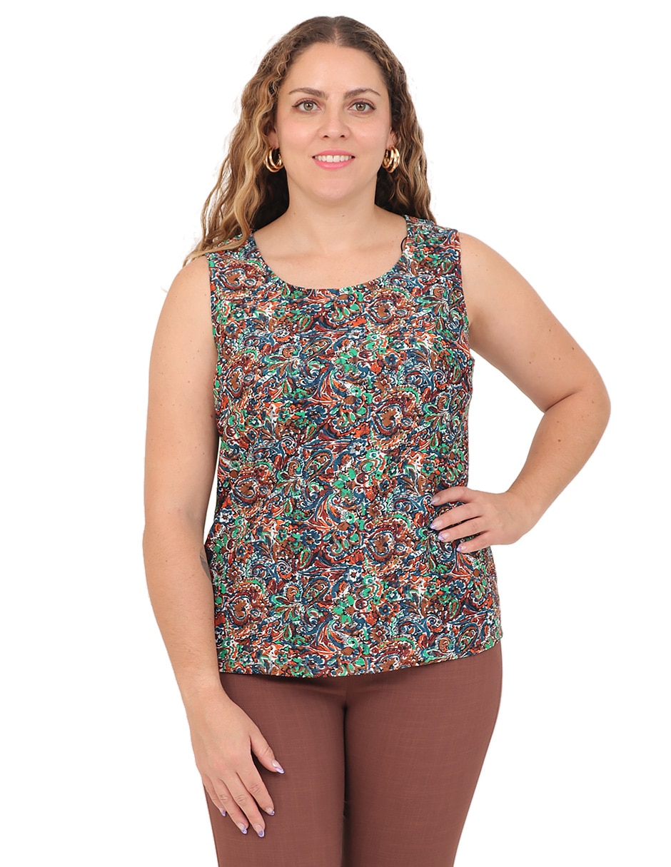 Top cuello redondo tirante ancho Top cuello redondo tirante ancho