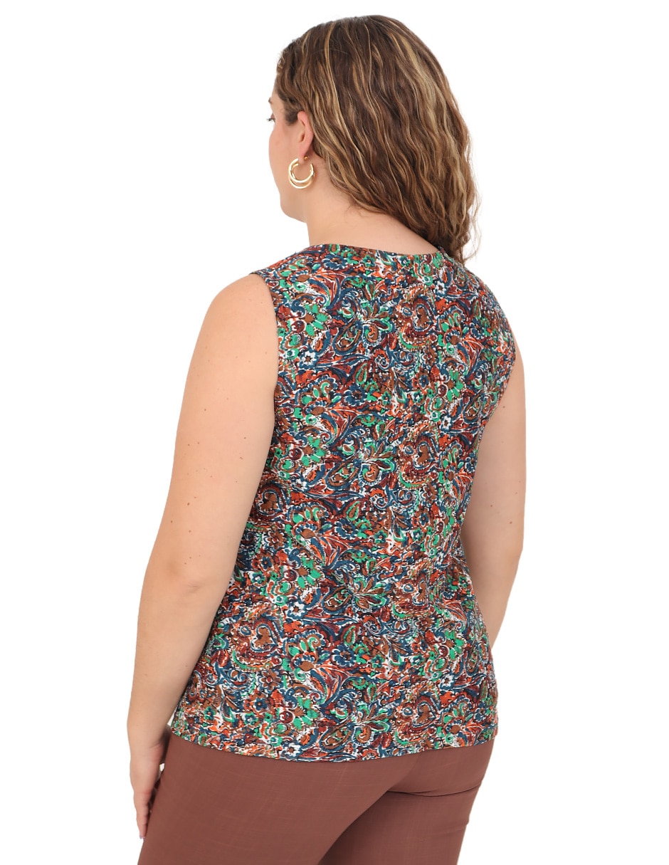 Top Duplan Petite cuello redondo tirante ancho