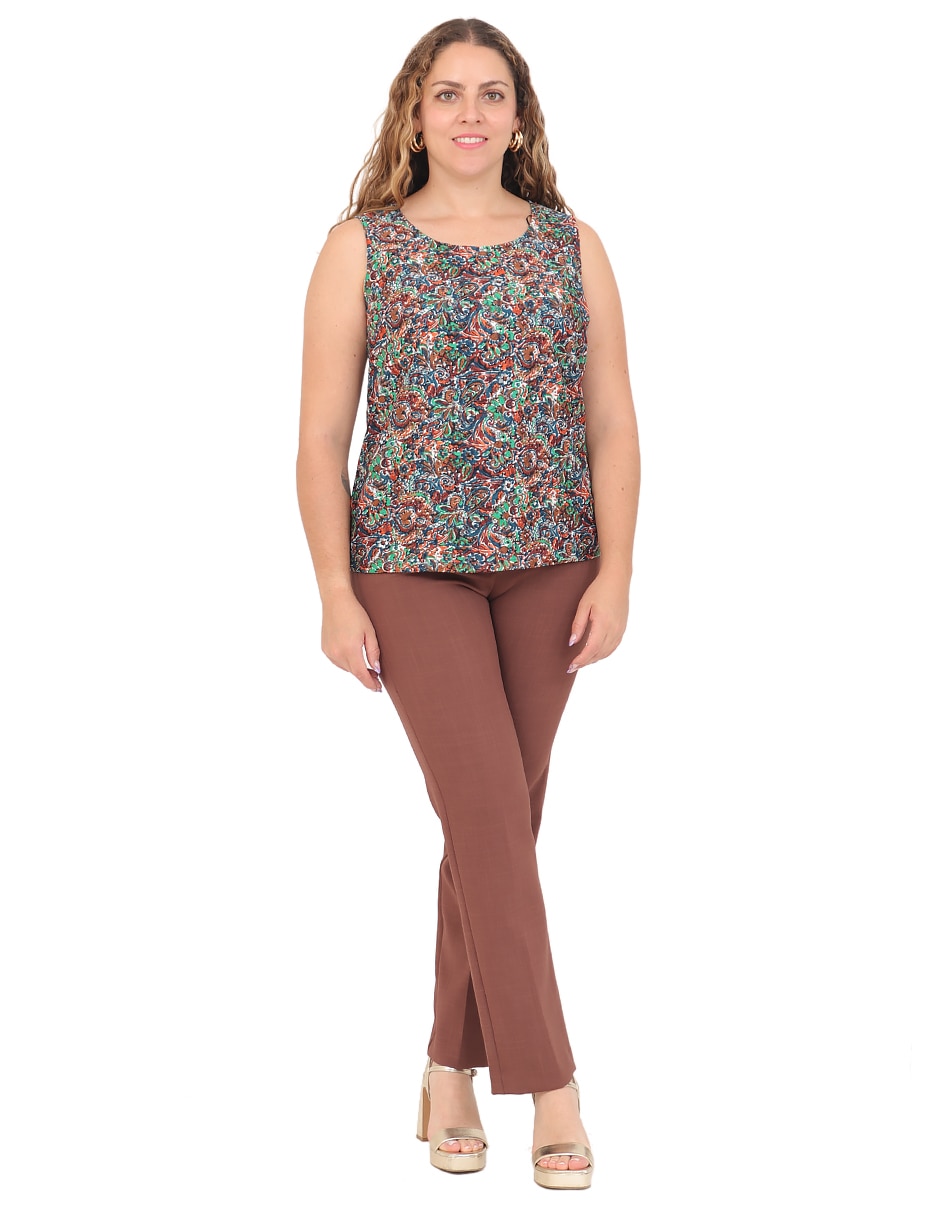 Top Duplan Petite cuello redondo tirante ancho