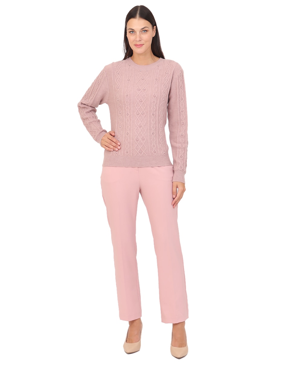 Suéter cuello redondo para mujer