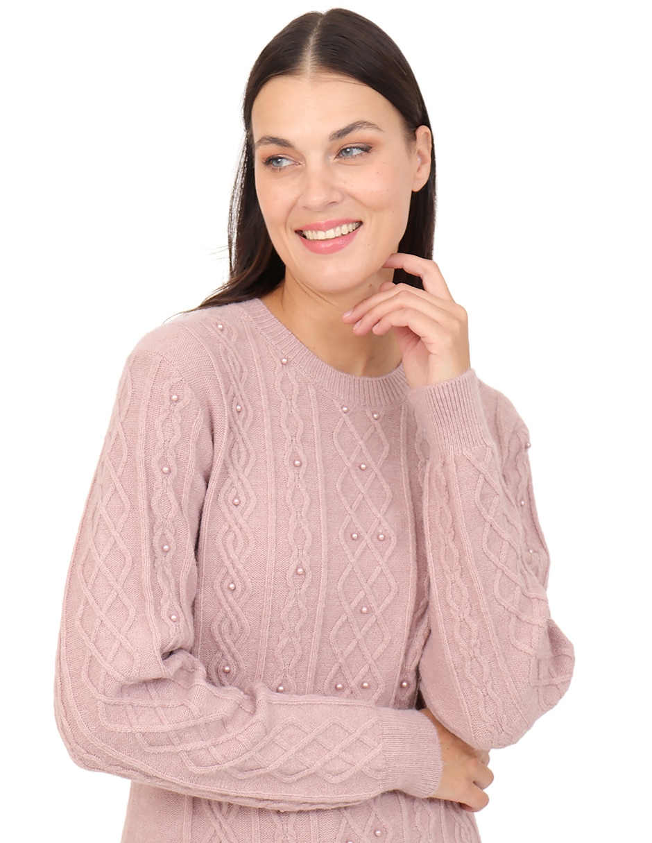 Suéter duplan cuello redondo para mujer