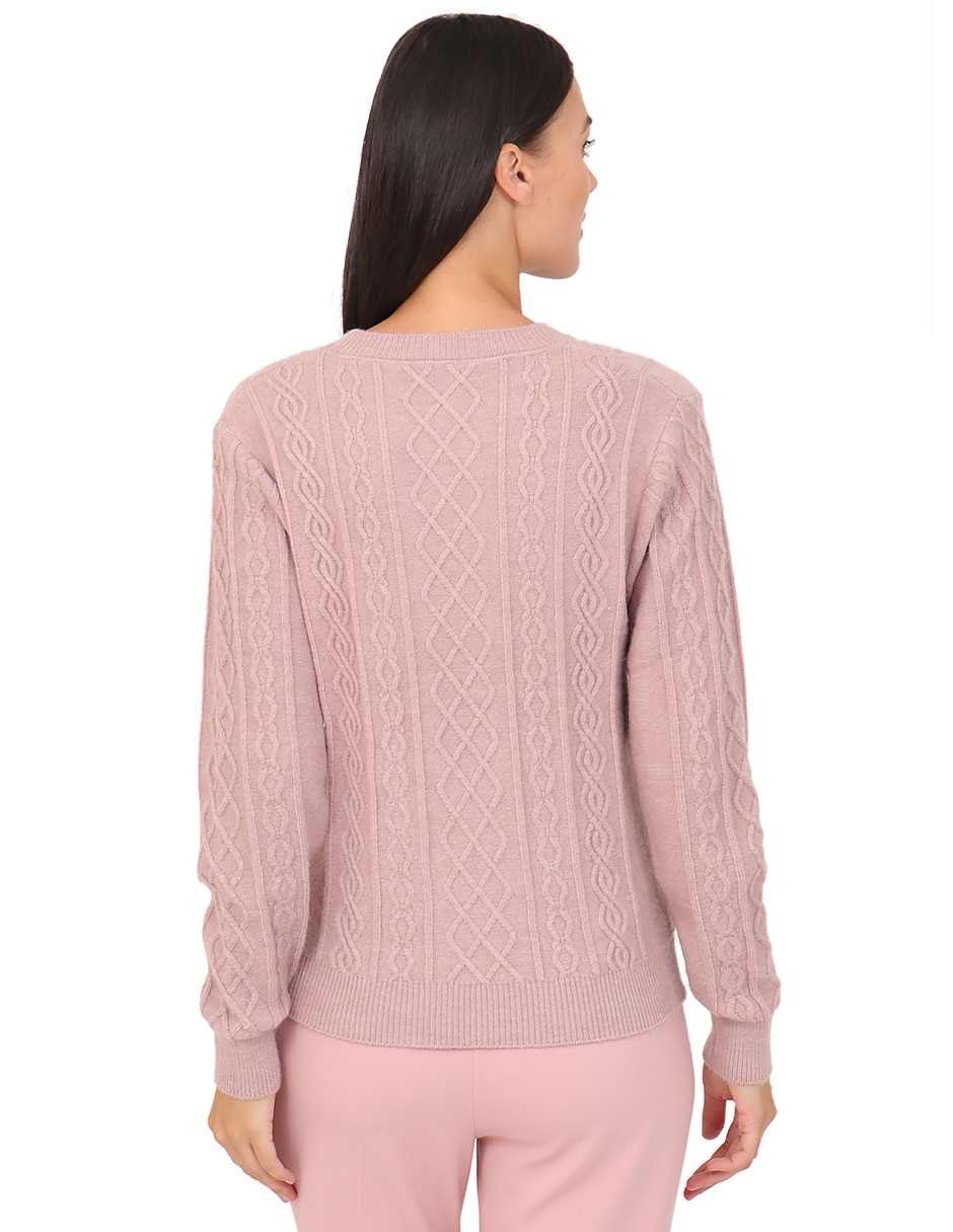 Suéter duplan cuello redondo para mujer