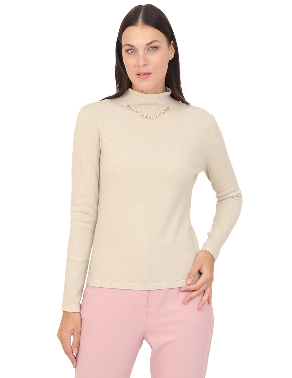 Suéter cuello alto para mujer