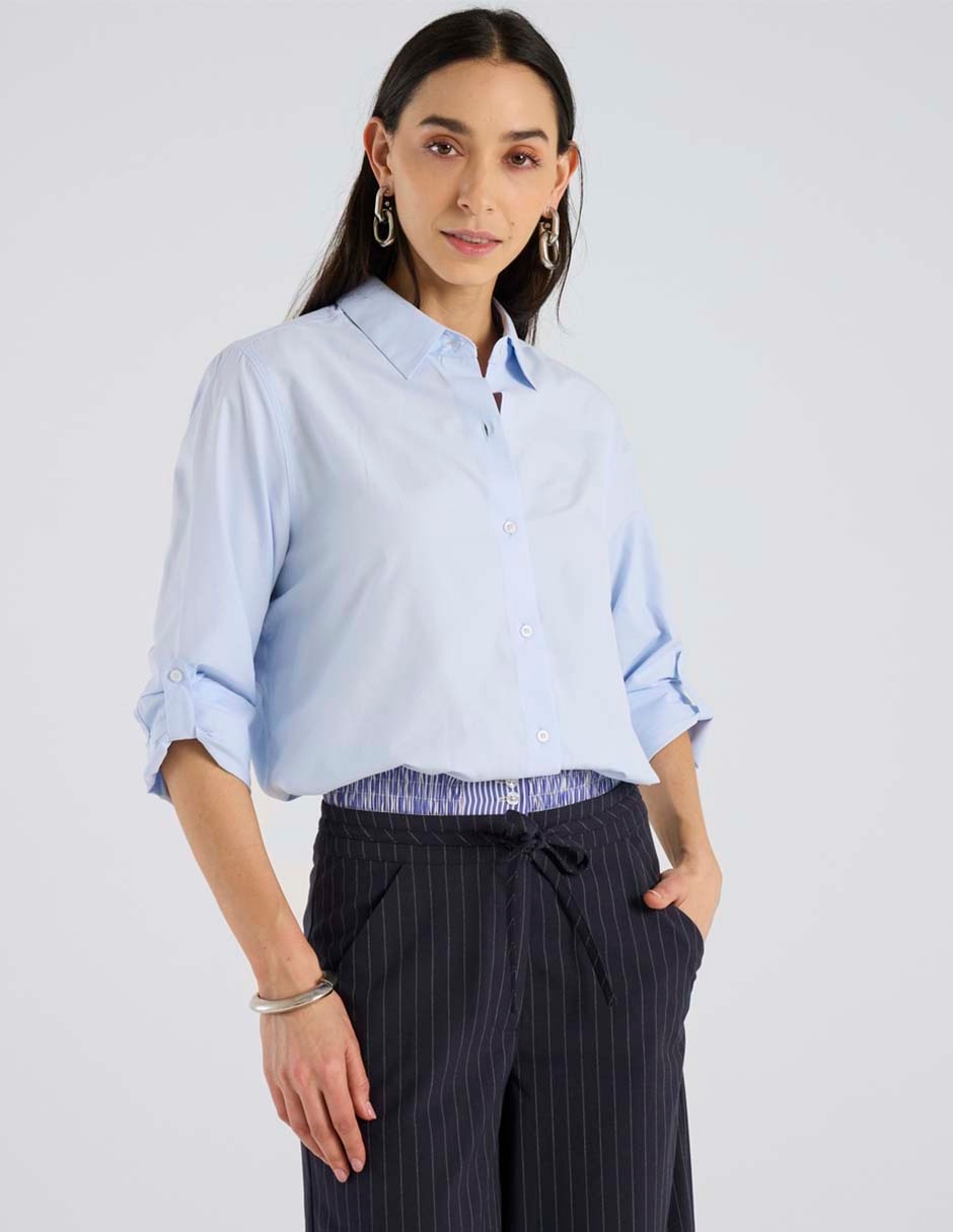 Blusa camisera manga larga para mujer 1