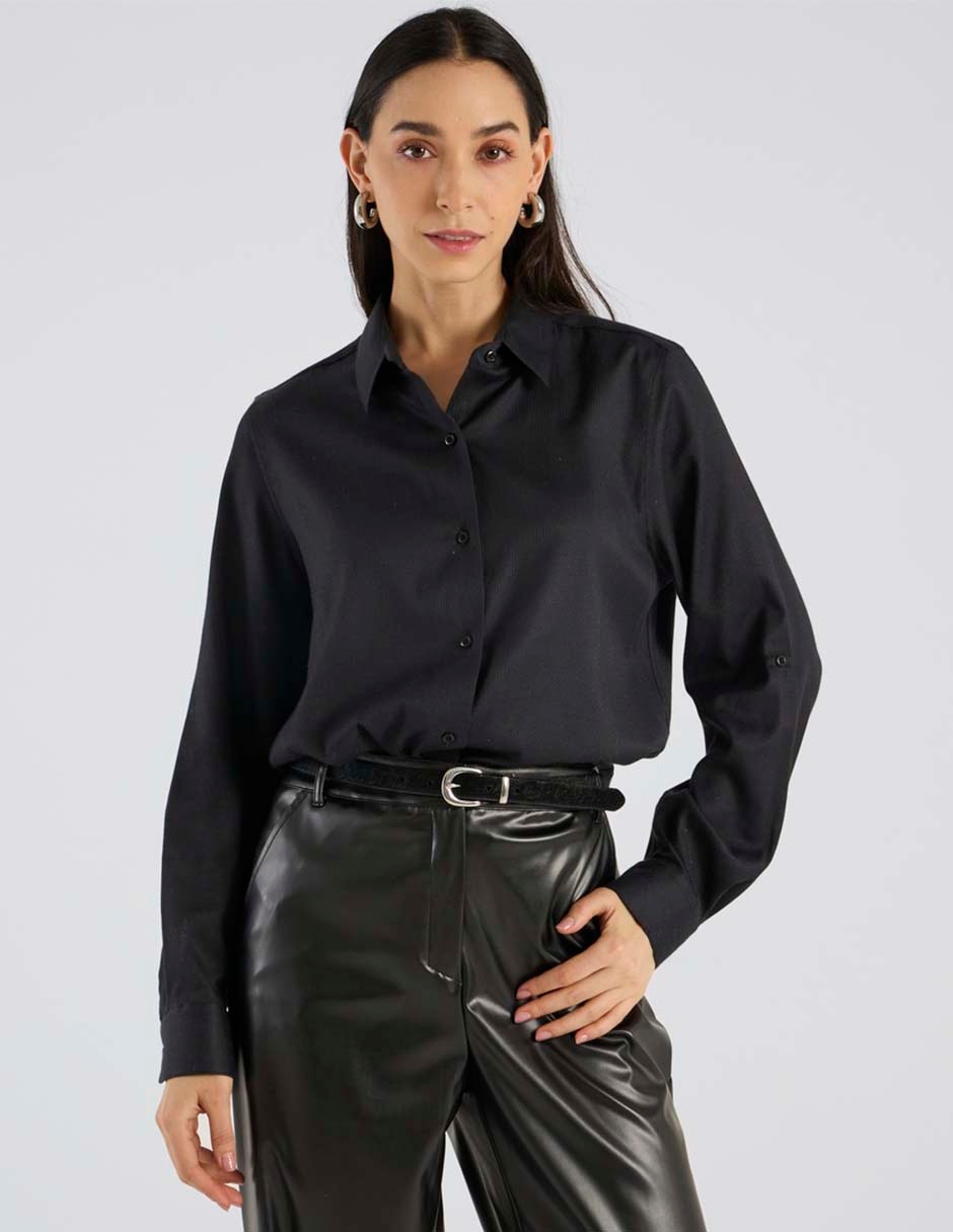 Blusa camisera manga larga para mujer 1