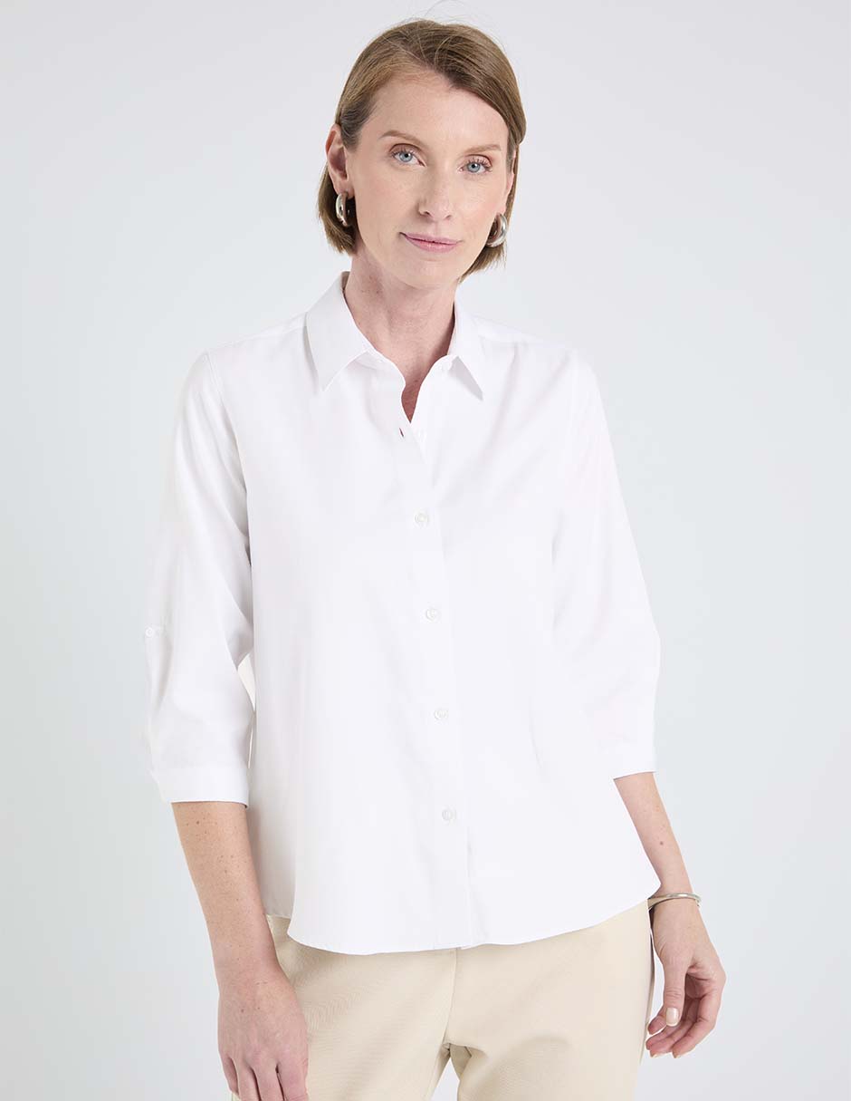 Blusa camisera manga 3/4 para mujer 1
