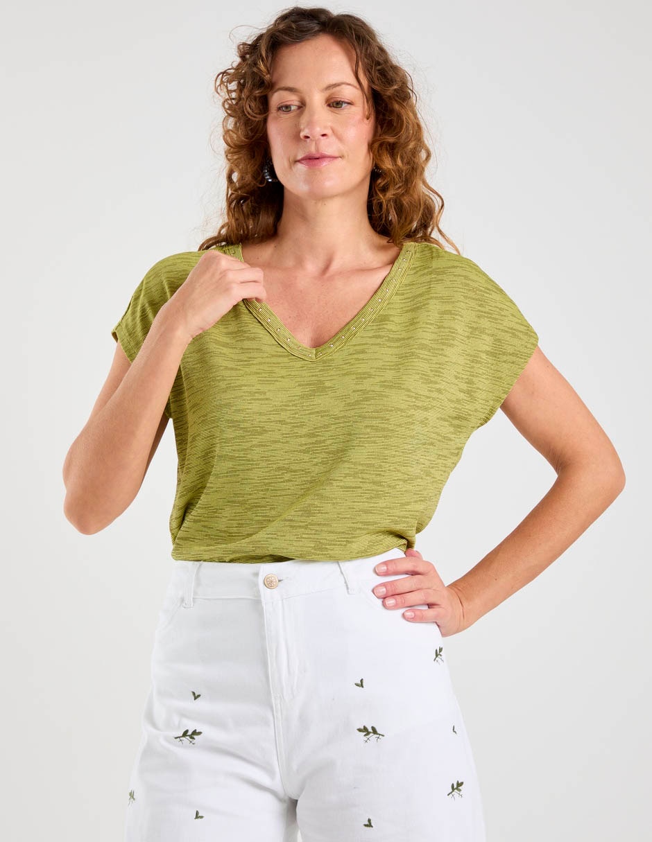 Blusa manga corta para mujer 8