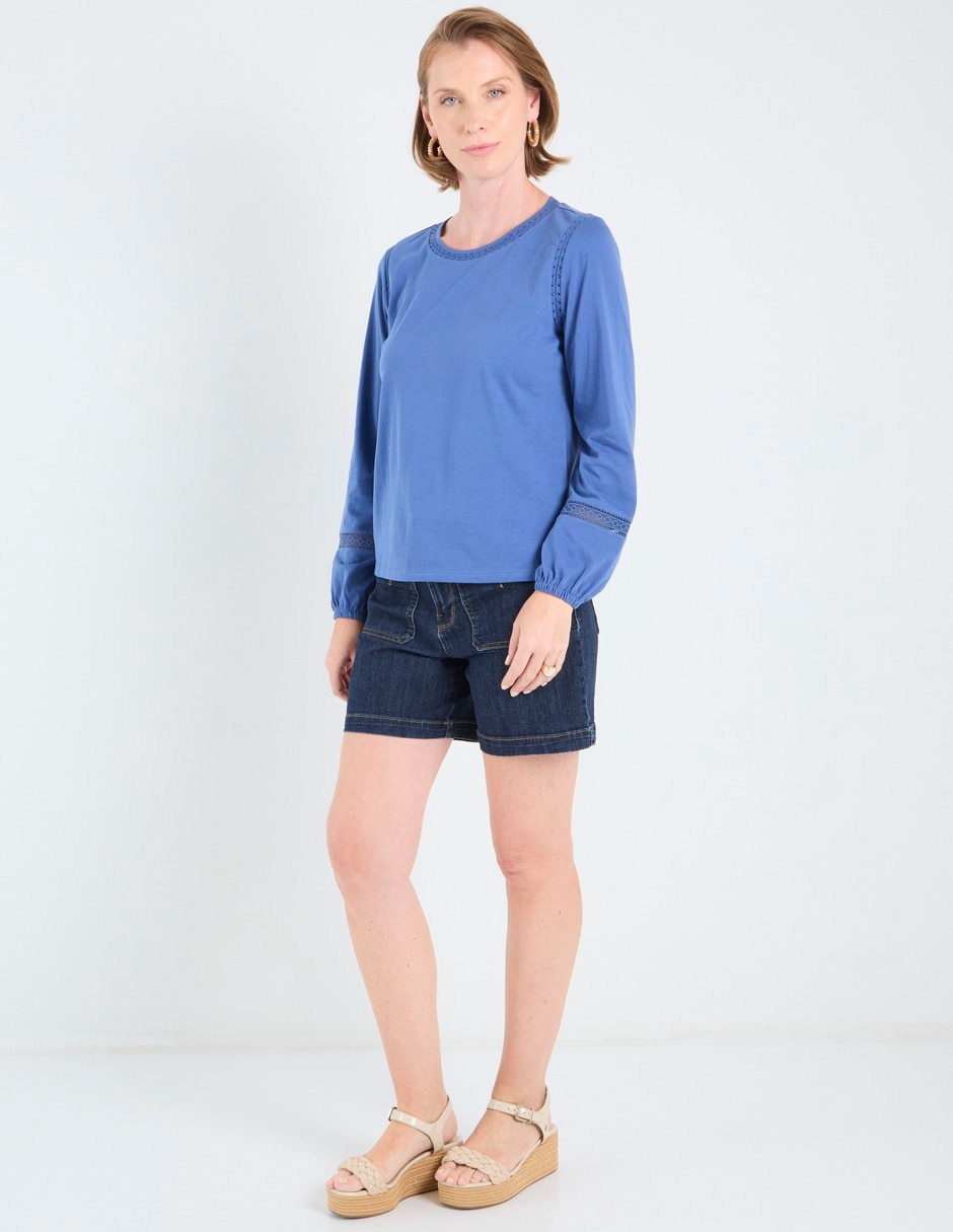 Blusa Talbots manga larga para mujer
