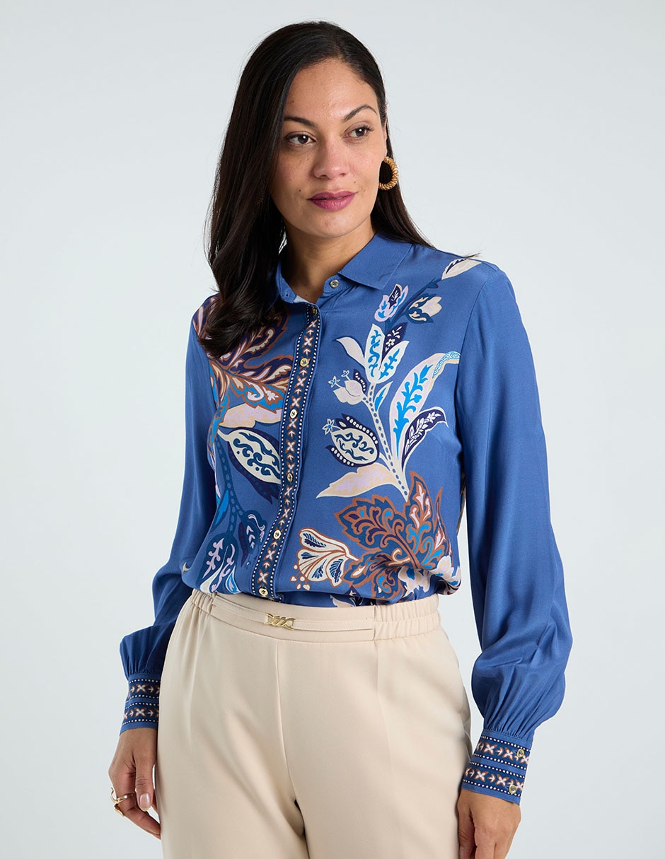 Blusa Talbots manga larga para mujer
