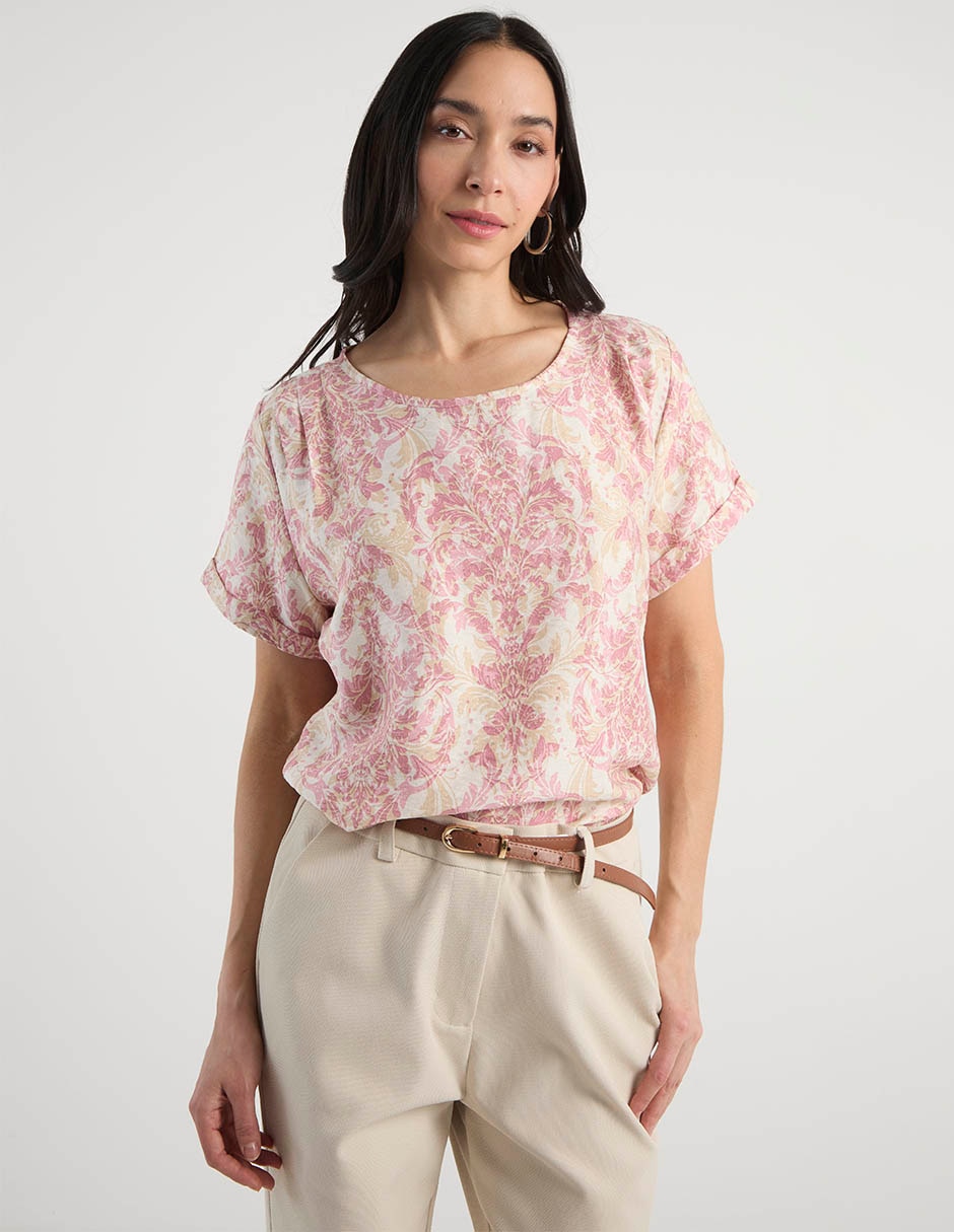 Blusa manga corta para mujer