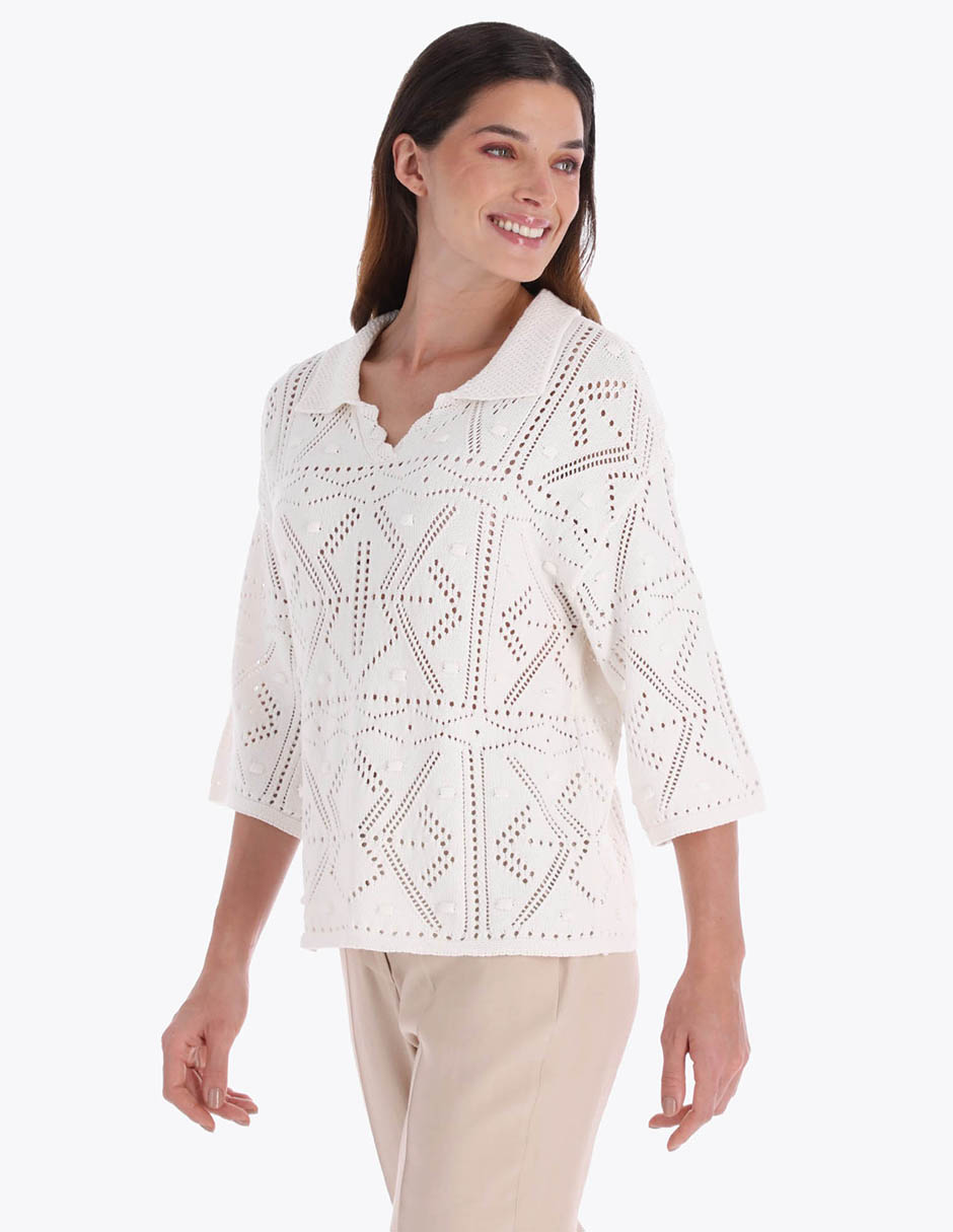 Suéter cuello mao para mujer