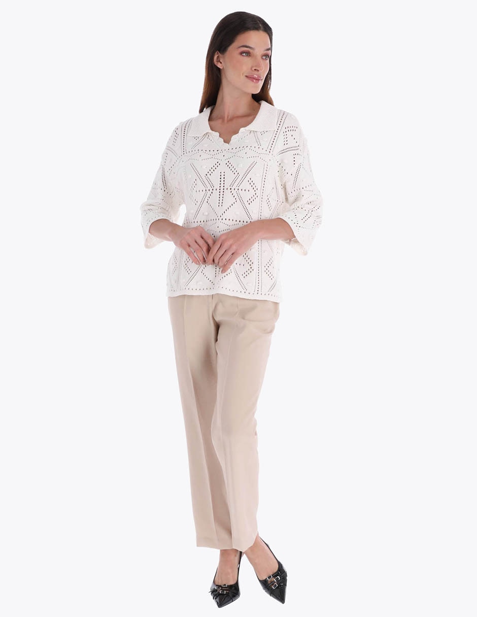 Suéter cuello mao para mujer