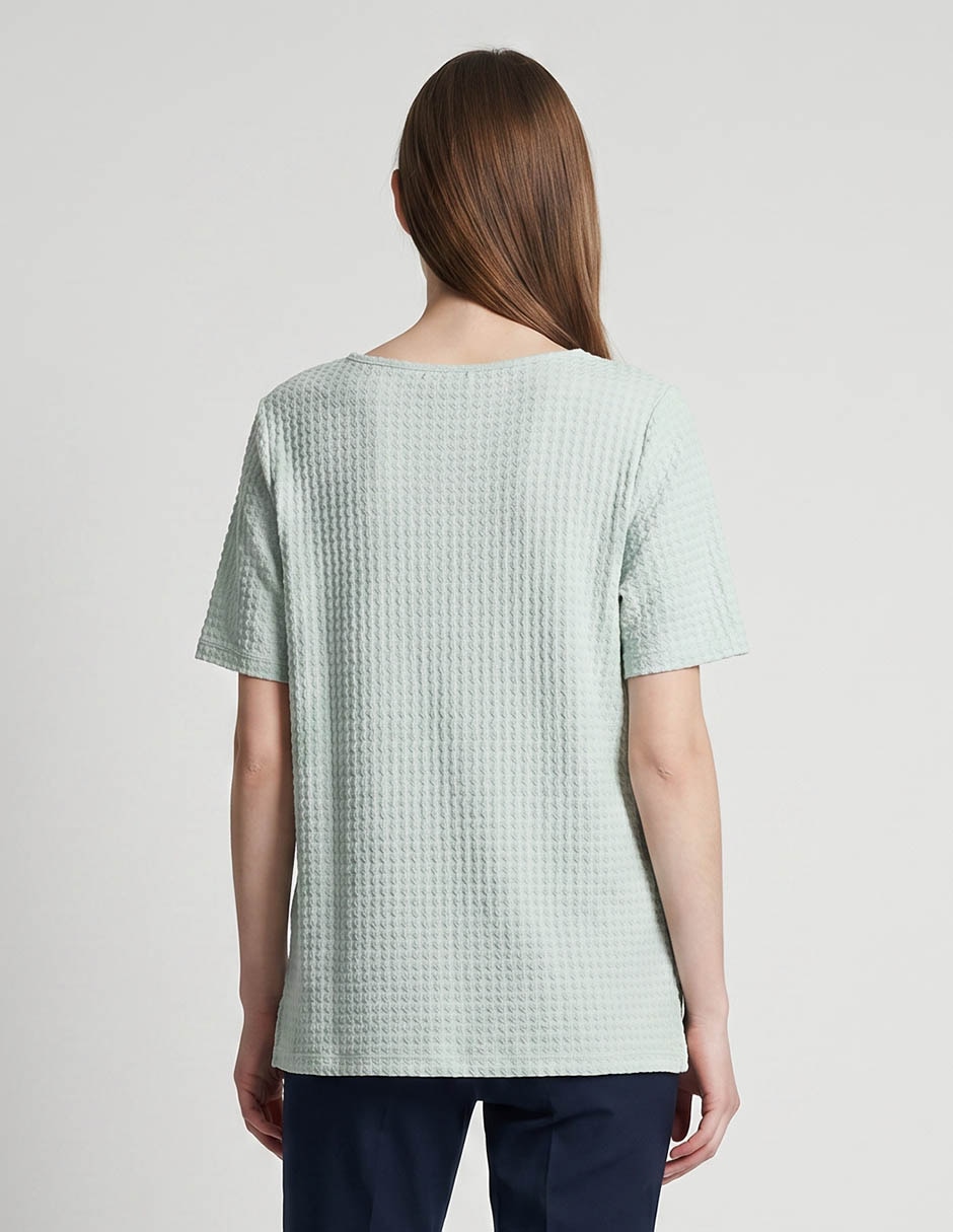 Playera manga corta cuello redondo para mujer 2