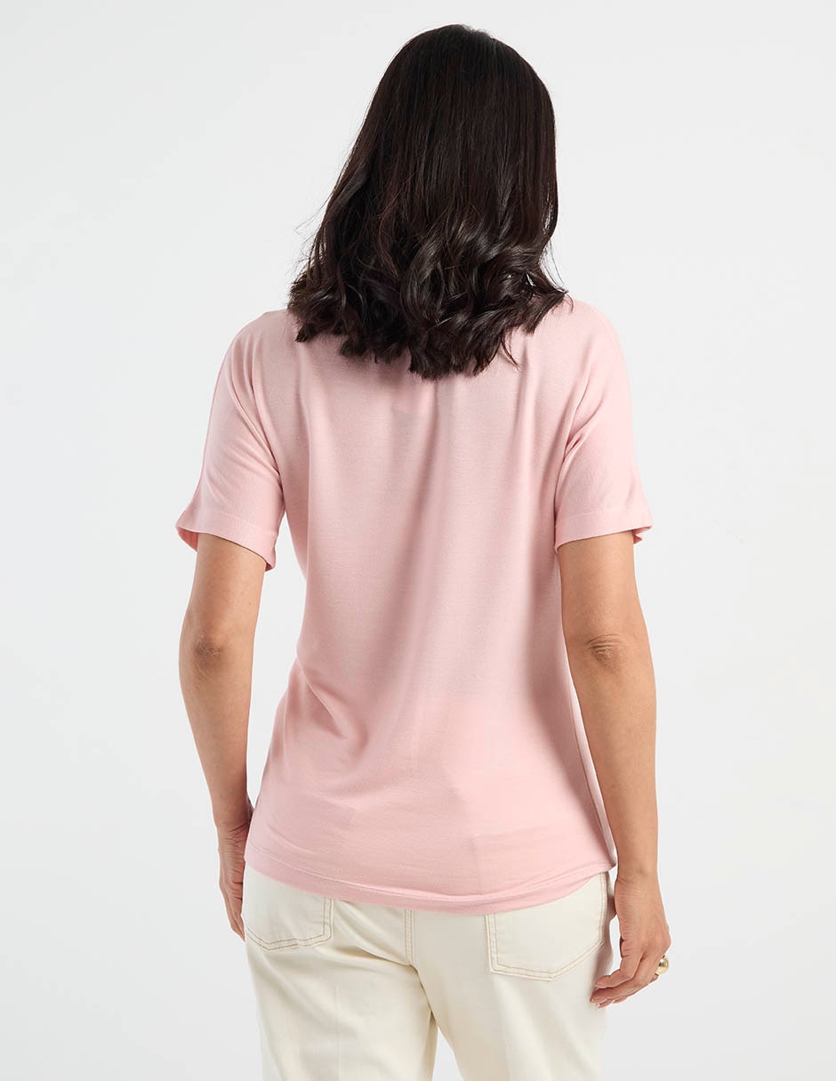 Playera manga corta cuello redondo para mujer 2
