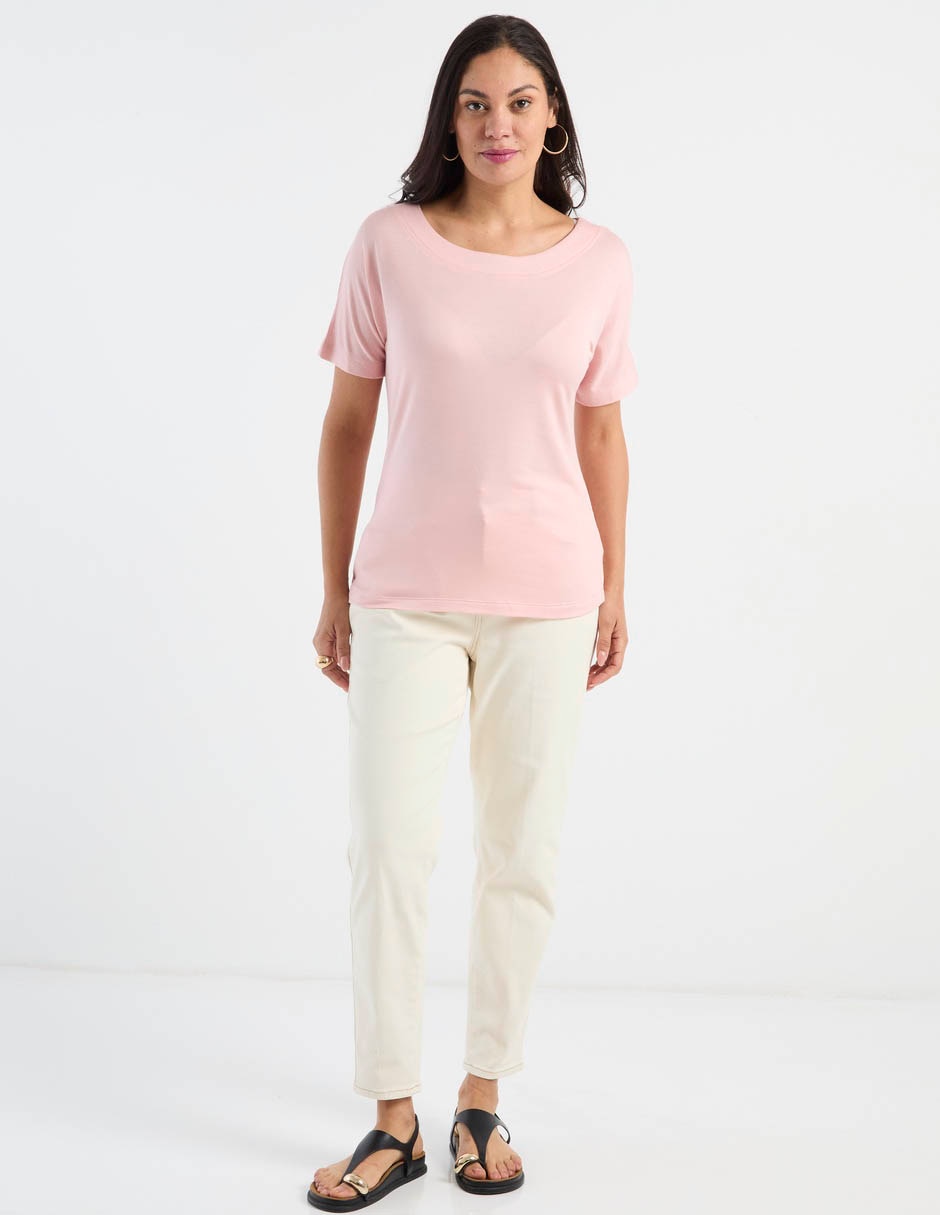 Playera manga corta cuello redondo para mujer 3