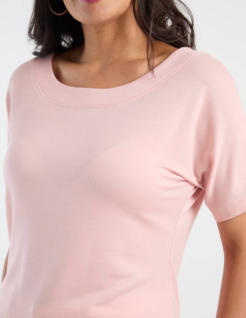 Playera manga corta cuello redondo para mujer 4