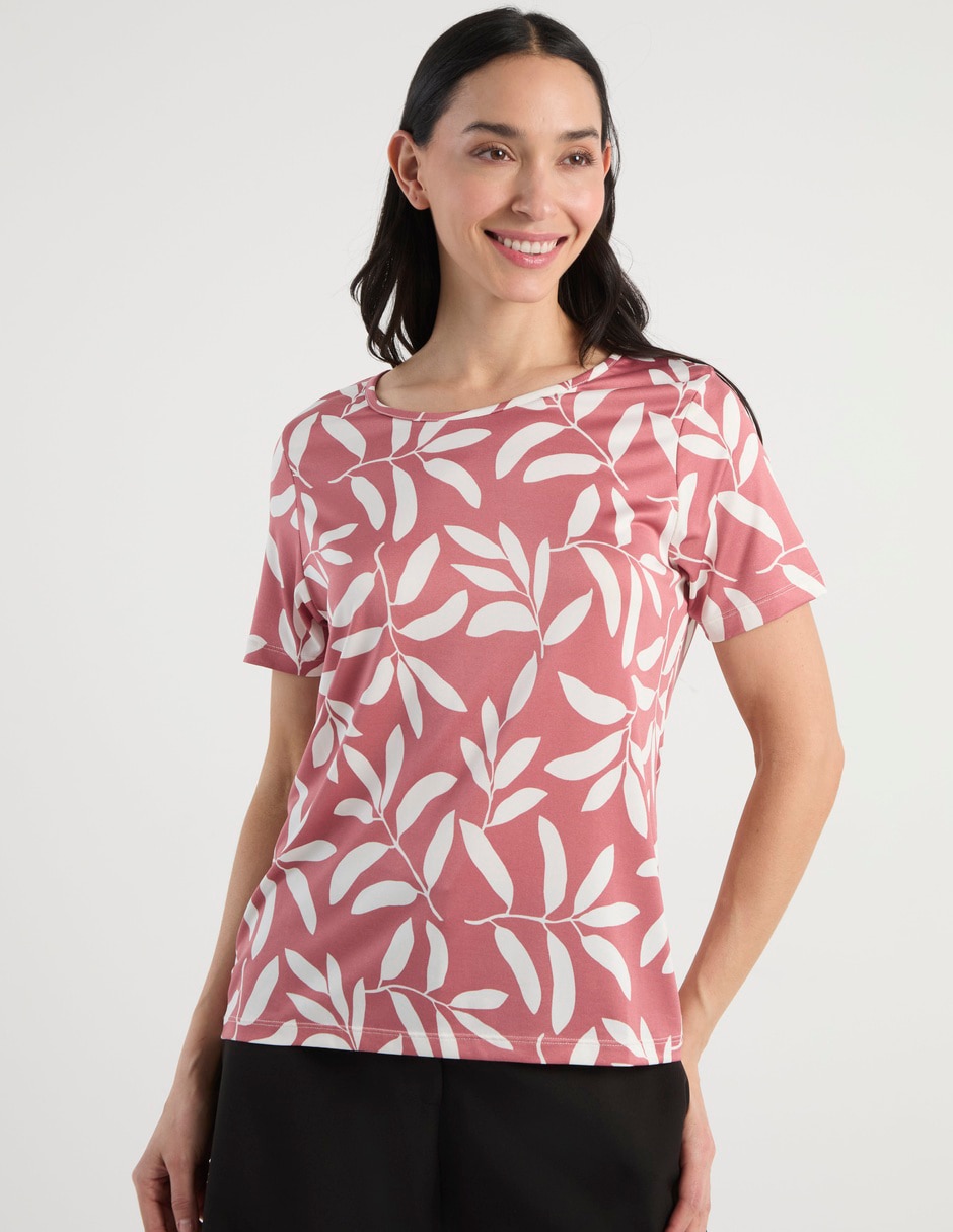 Playera manga corta cuello redondo para mujer