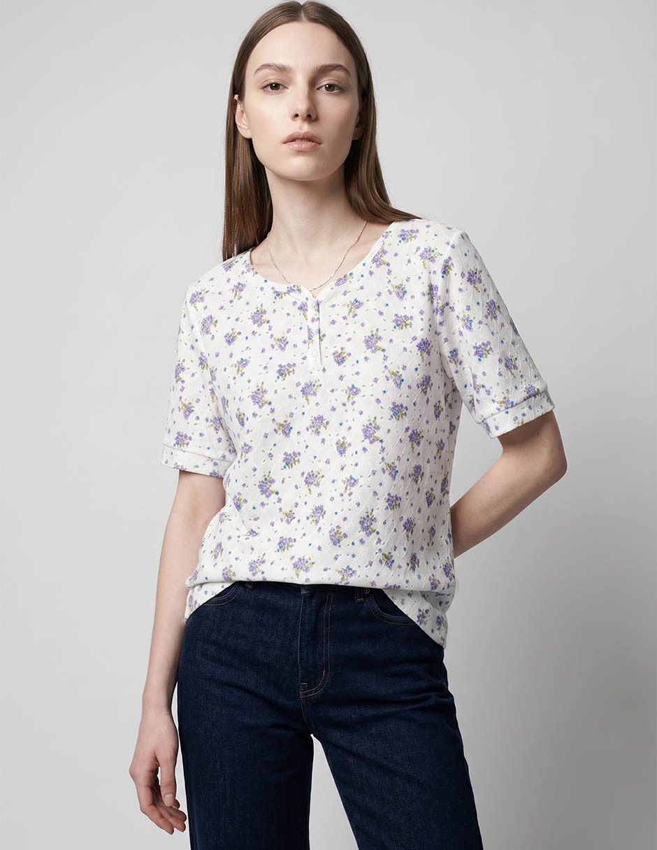 Playera manga corta primavera - verano cuello redondo para mujer