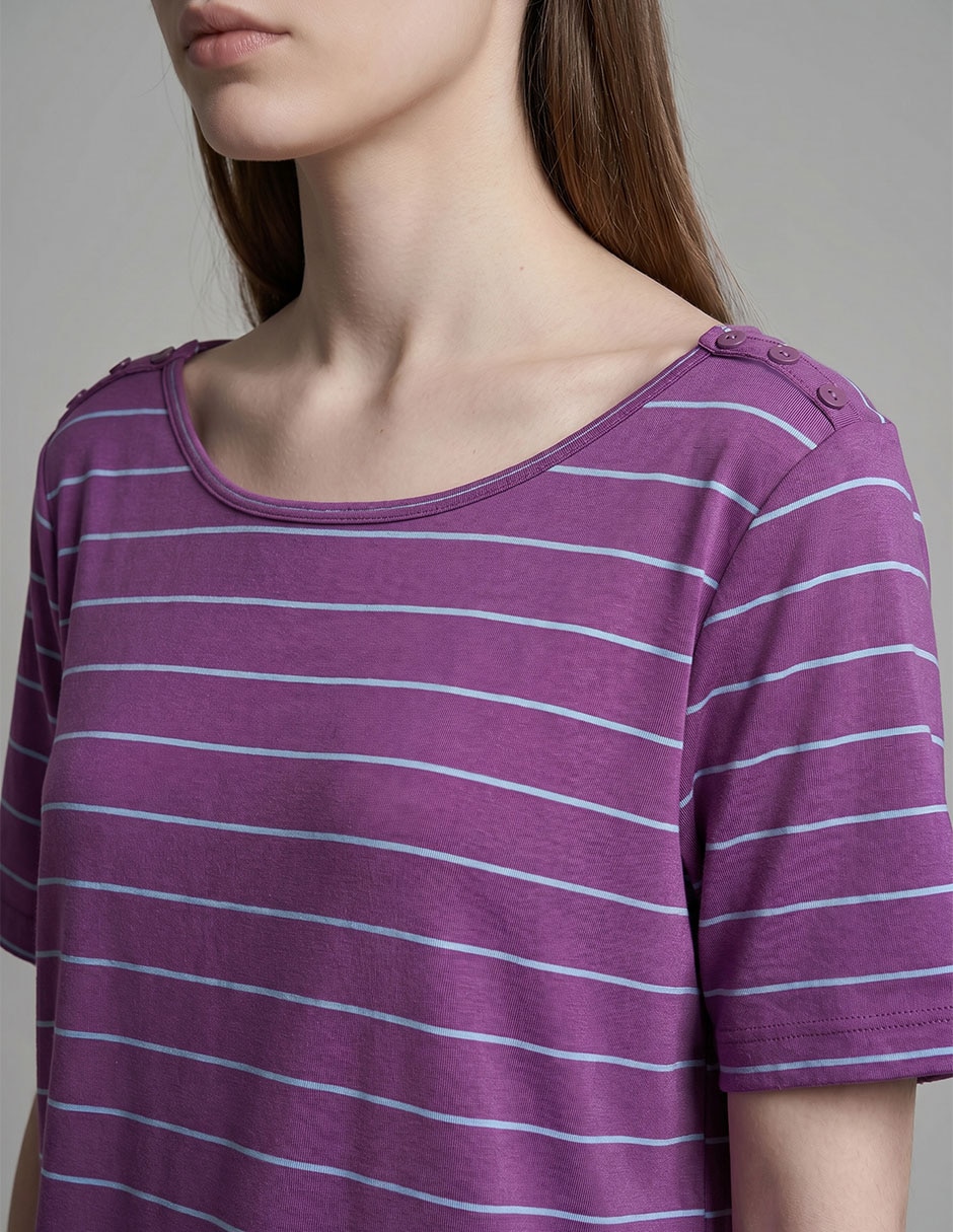 Playera manga corta cuello ojal para mujer 3