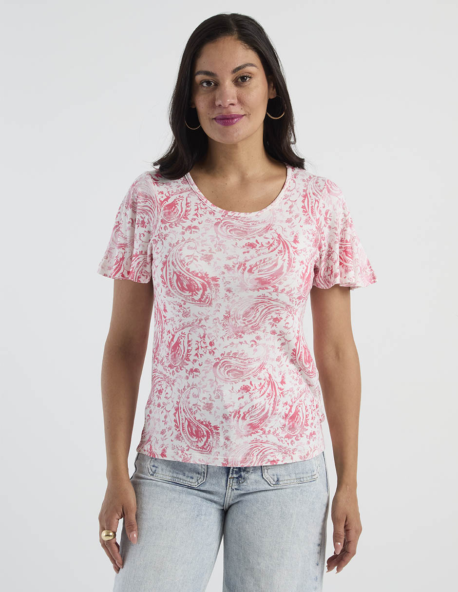 Blusa manga al codo para mujer
