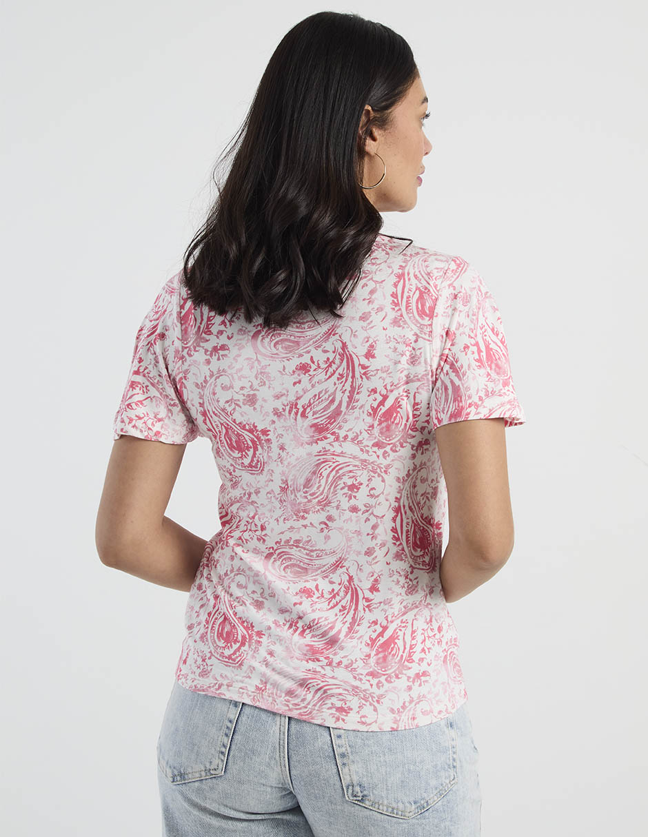 Blusa morango manga al codo para mujer