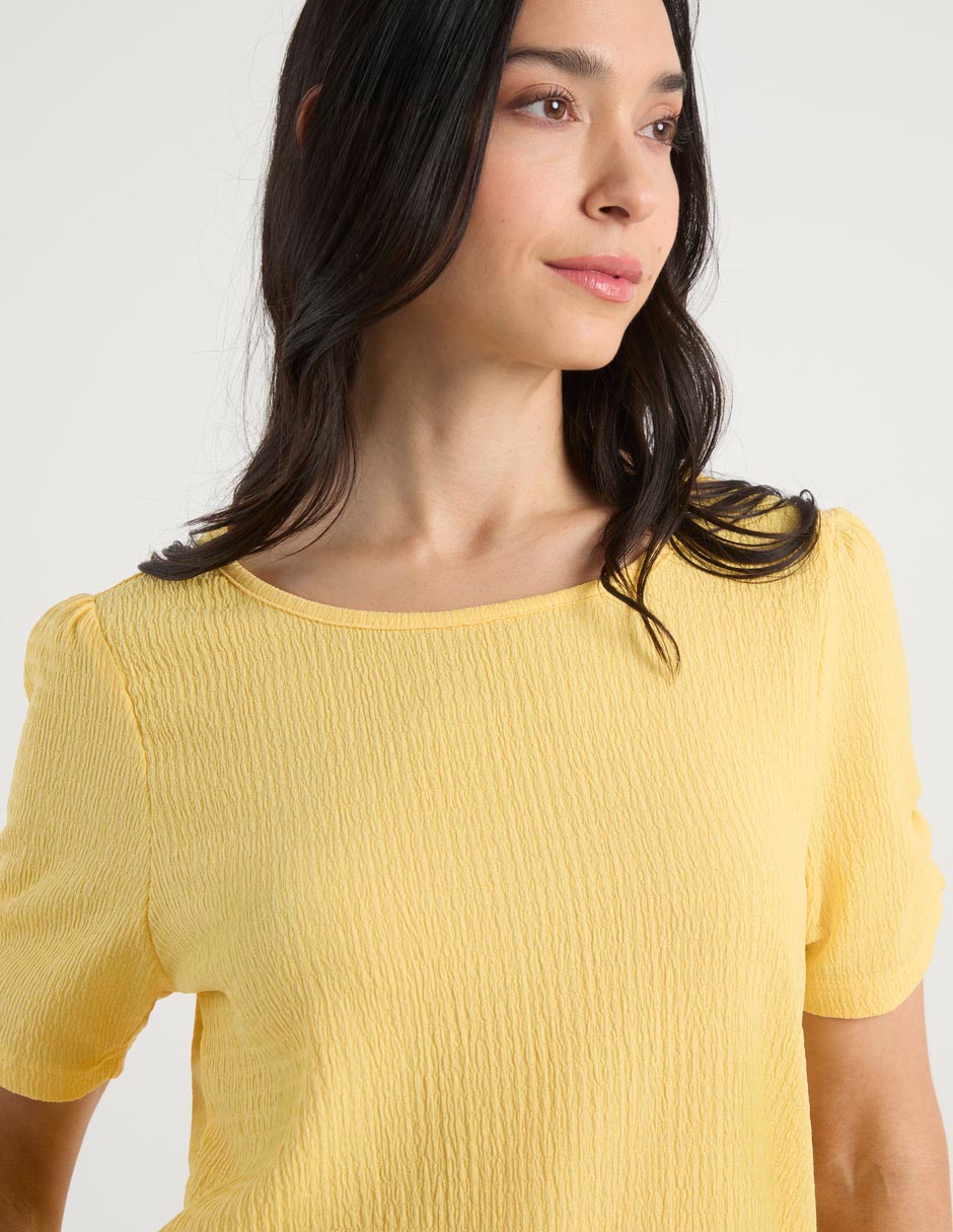 Playera manga corta cuello redondo para mujer 4