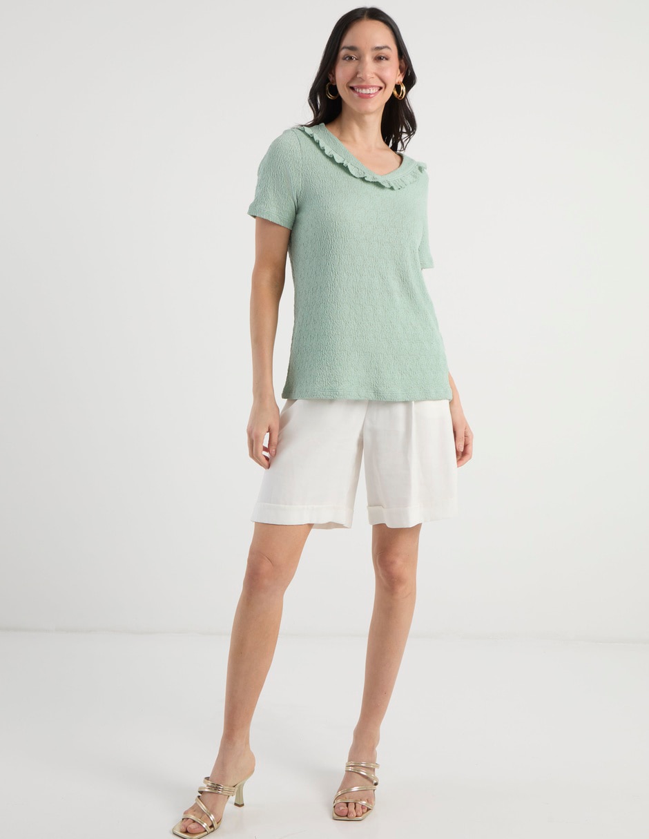 Playera manga corta cuello v para mujer 3