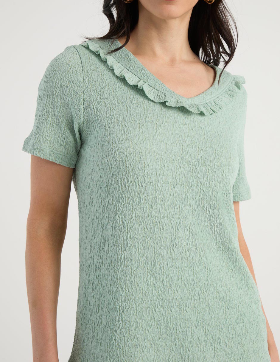 Playera manga corta cuello v para mujer 5