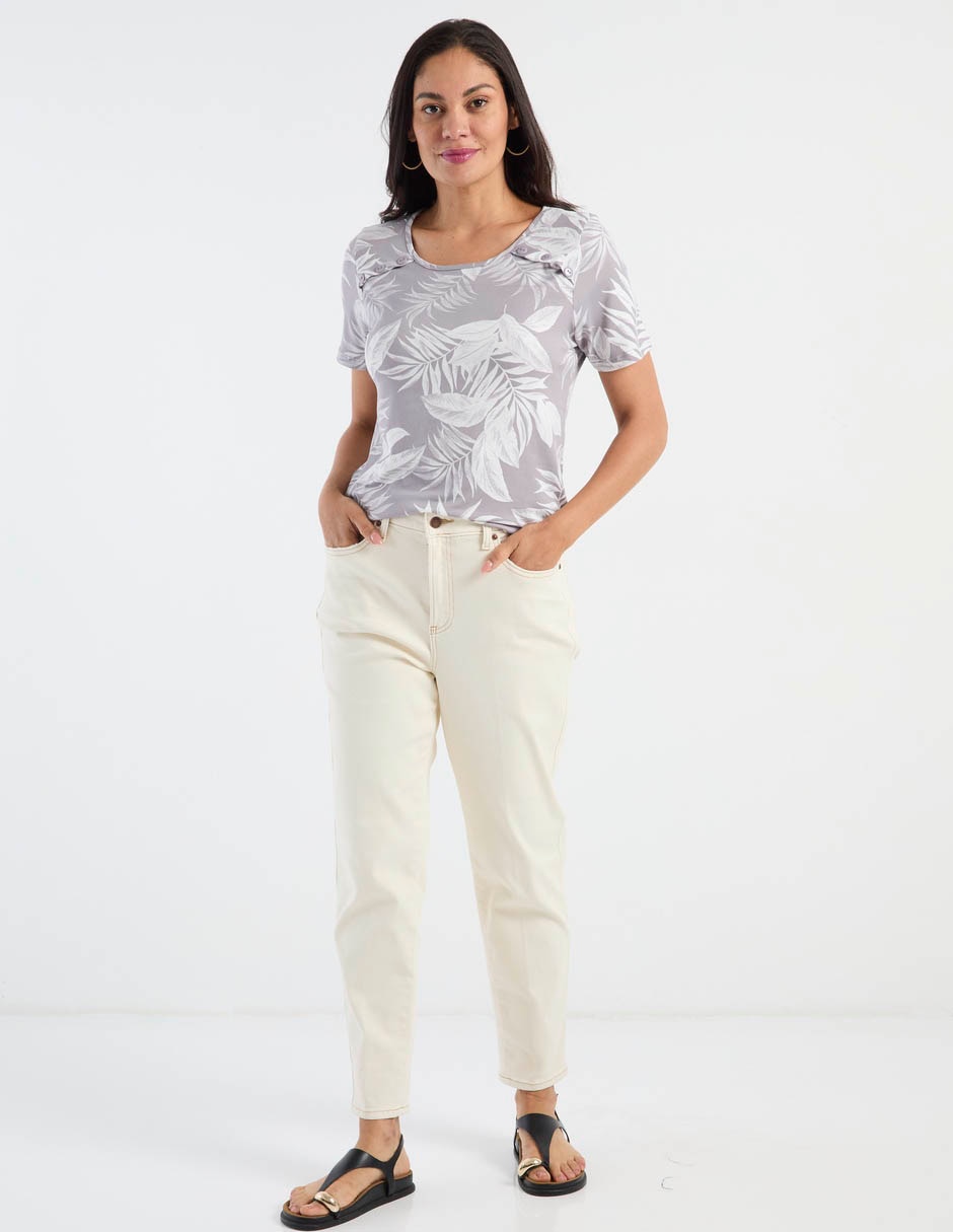 Playera manga corta cuello redondo para mujer 3
