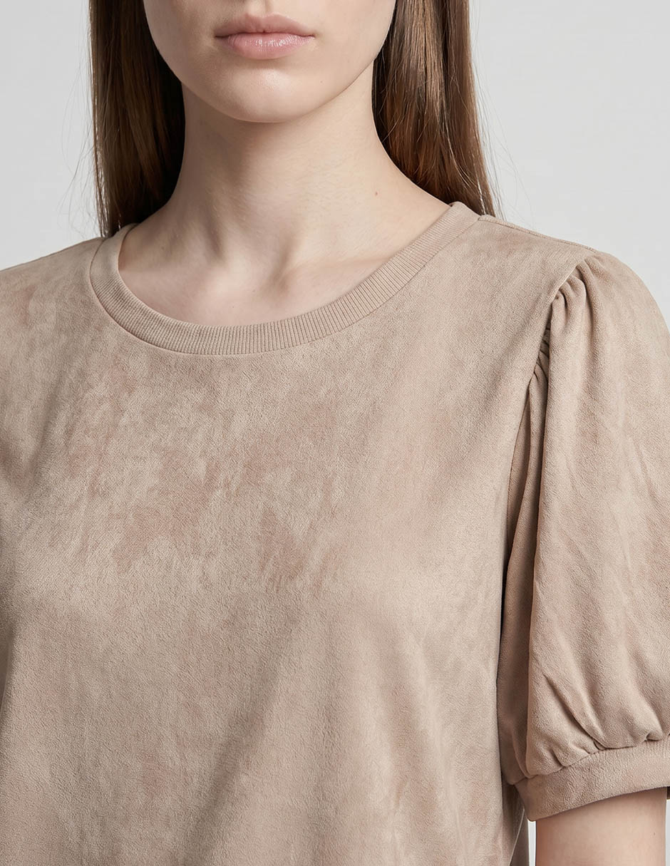 Playera manga corta morango cuello redondo para mujer