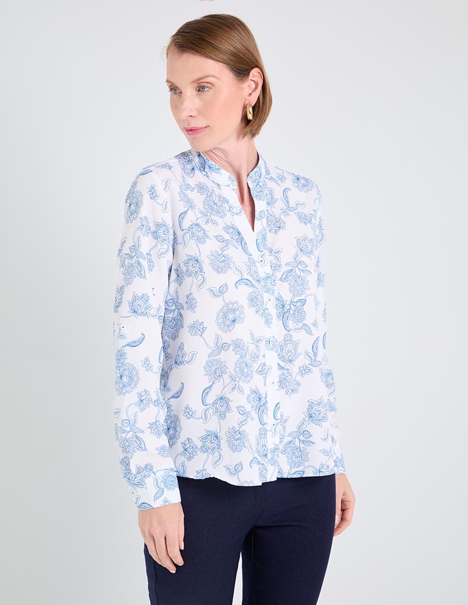 Blusa camisera manga larga para mujer 1