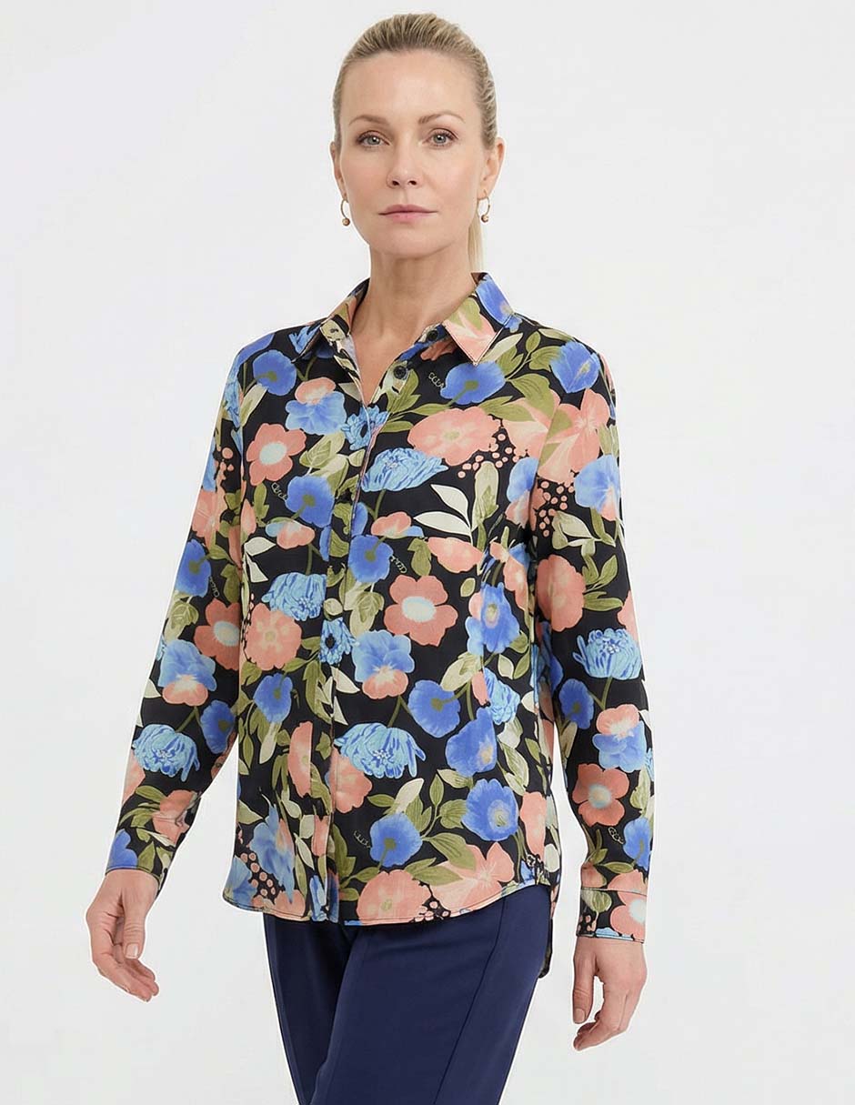 Blusa camisera manga larga para mujer 1