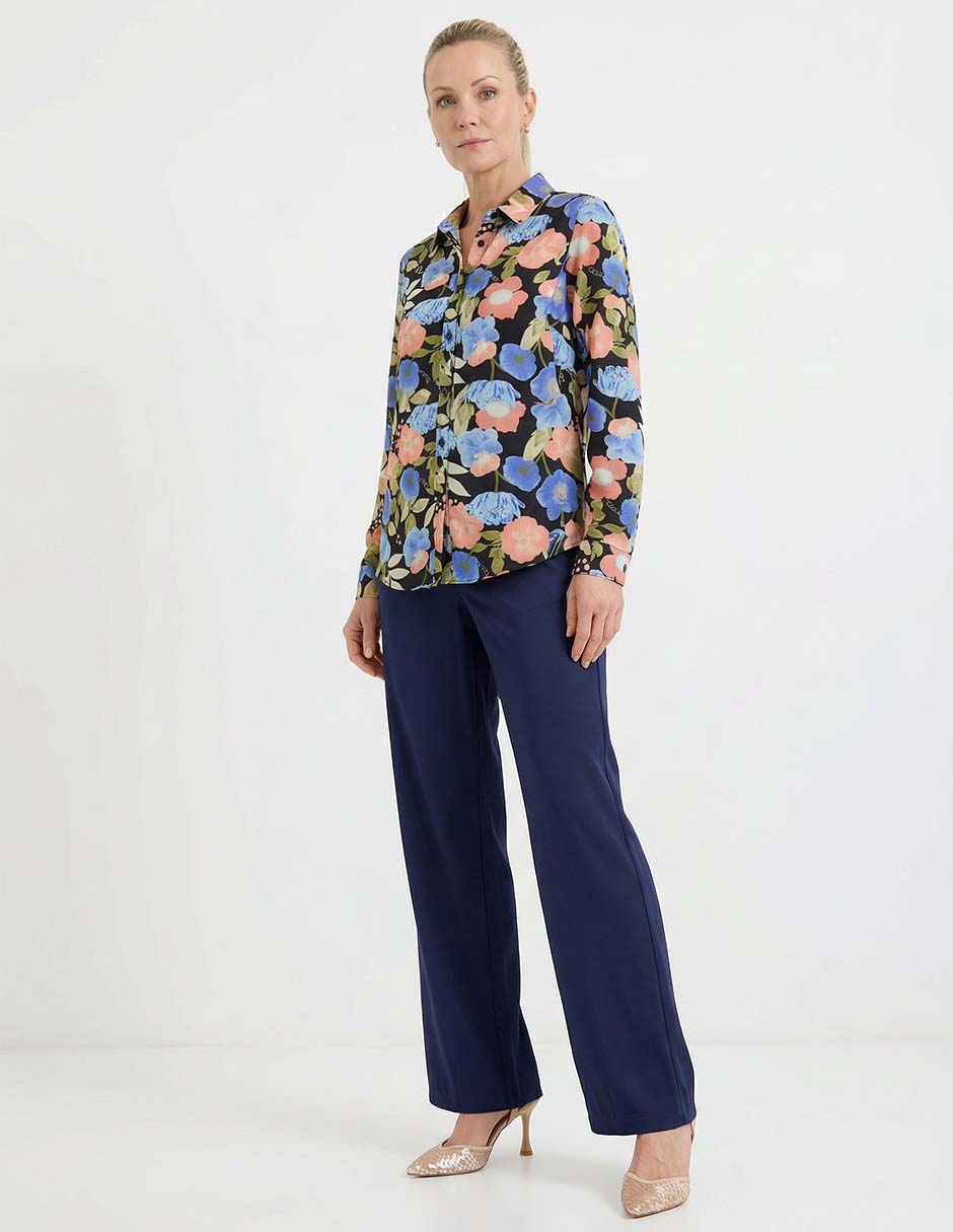 Blusa camisera manga larga para mujer 9