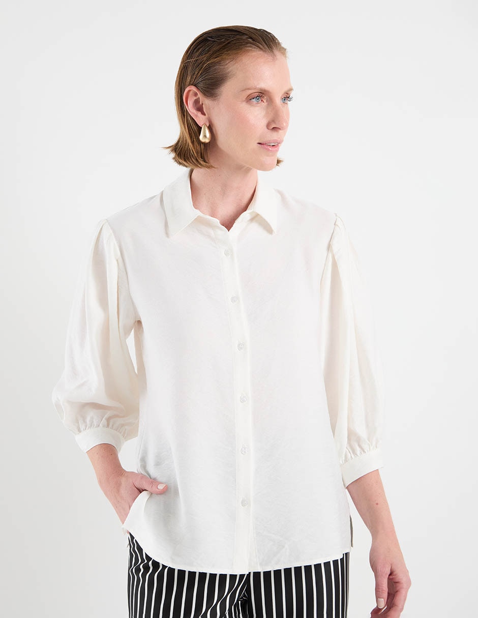 Blusa camisera manga 3/4 para mujer 1