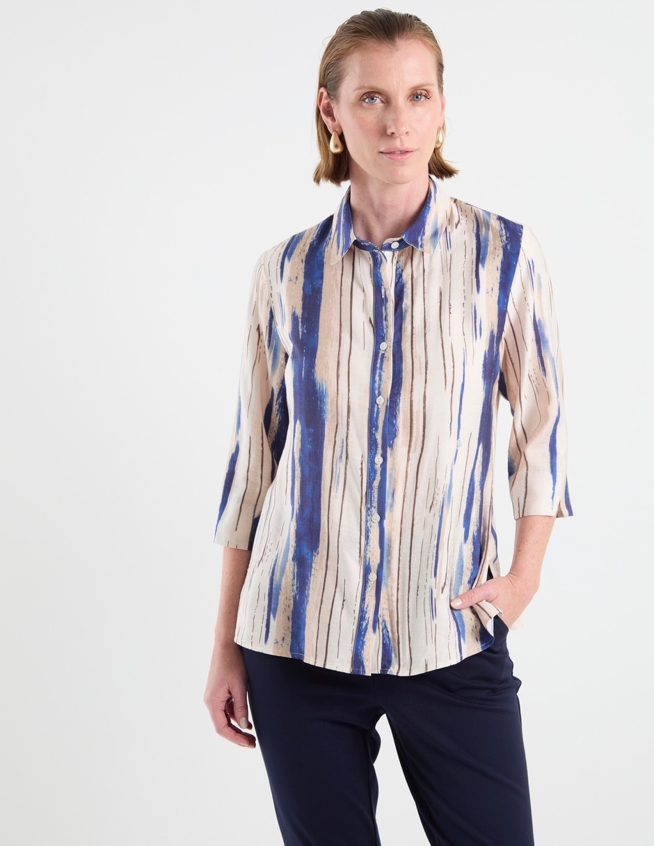 Blusa camisera manga 3/4 para mujer 1