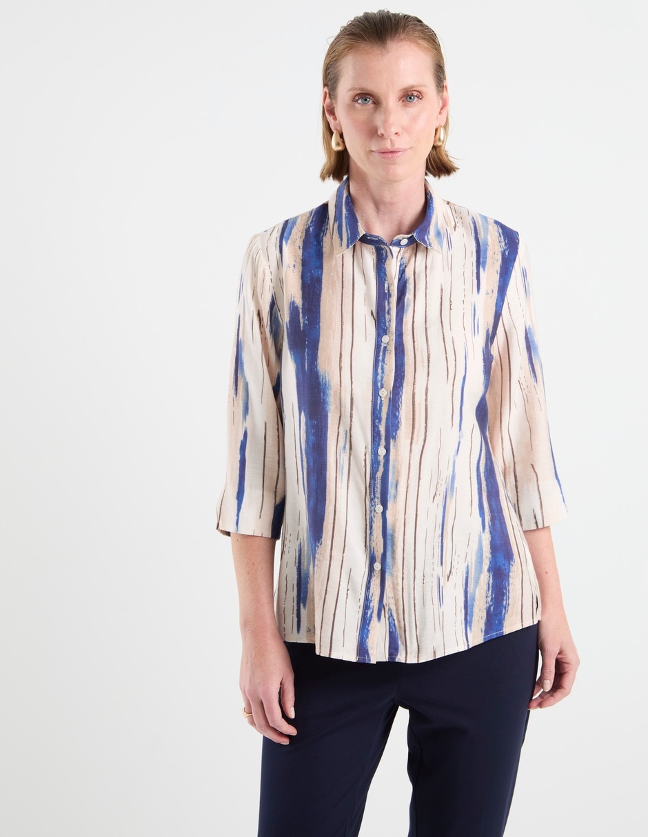 Blusa camisera manga 3/4 para mujer 7