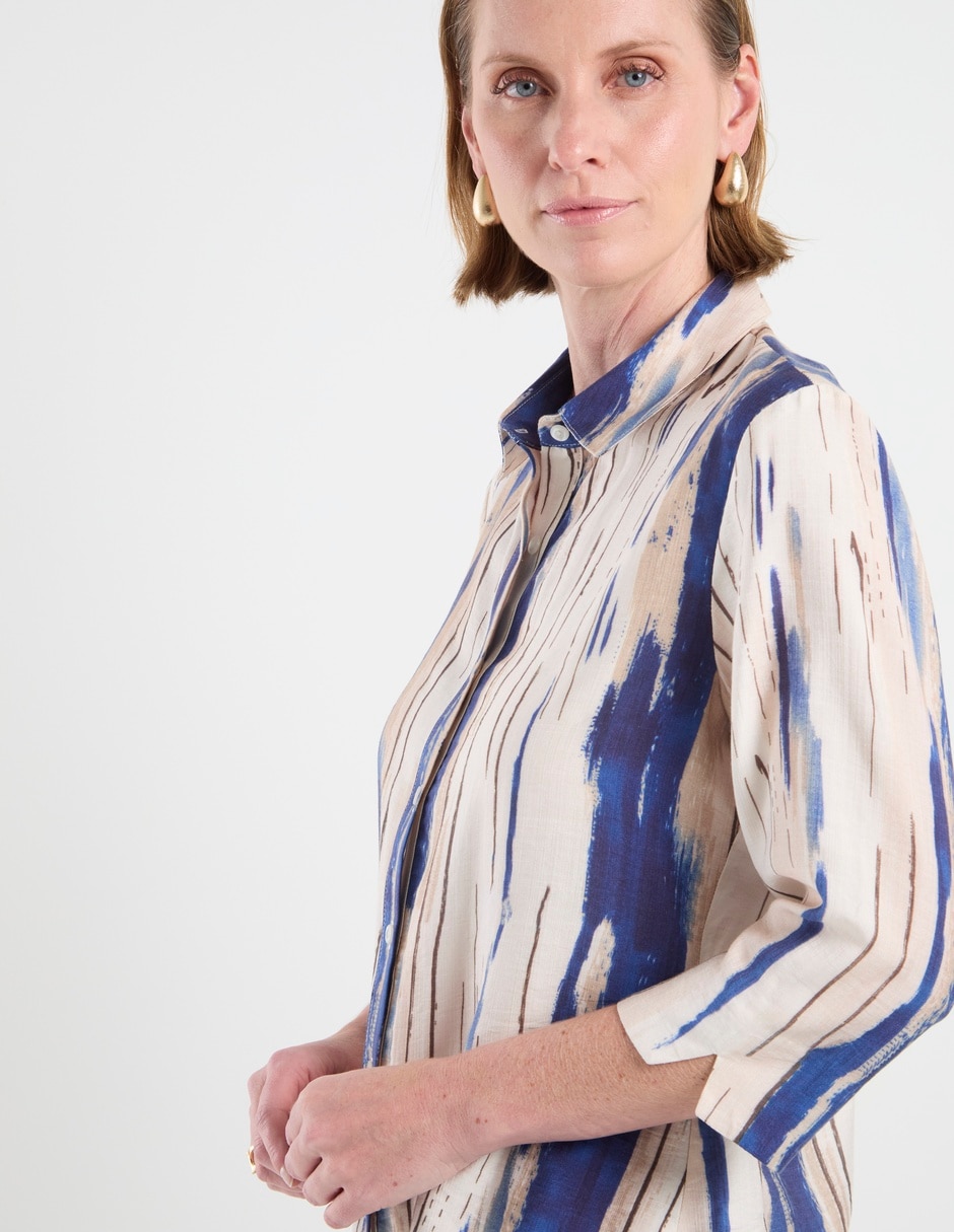 Blusa camisera manga 3/4 para mujer 10