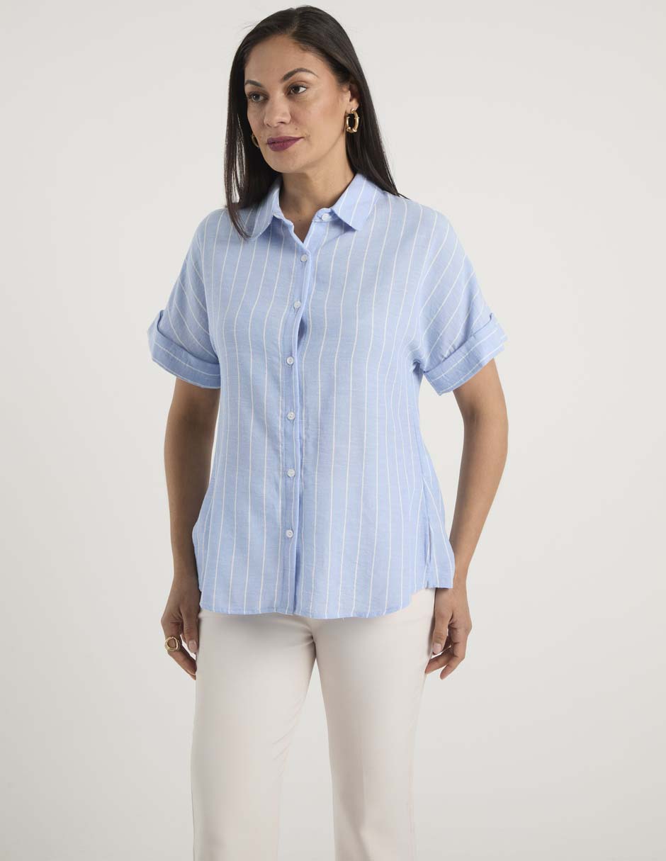 Blusa camisera manga corta para mujer 1