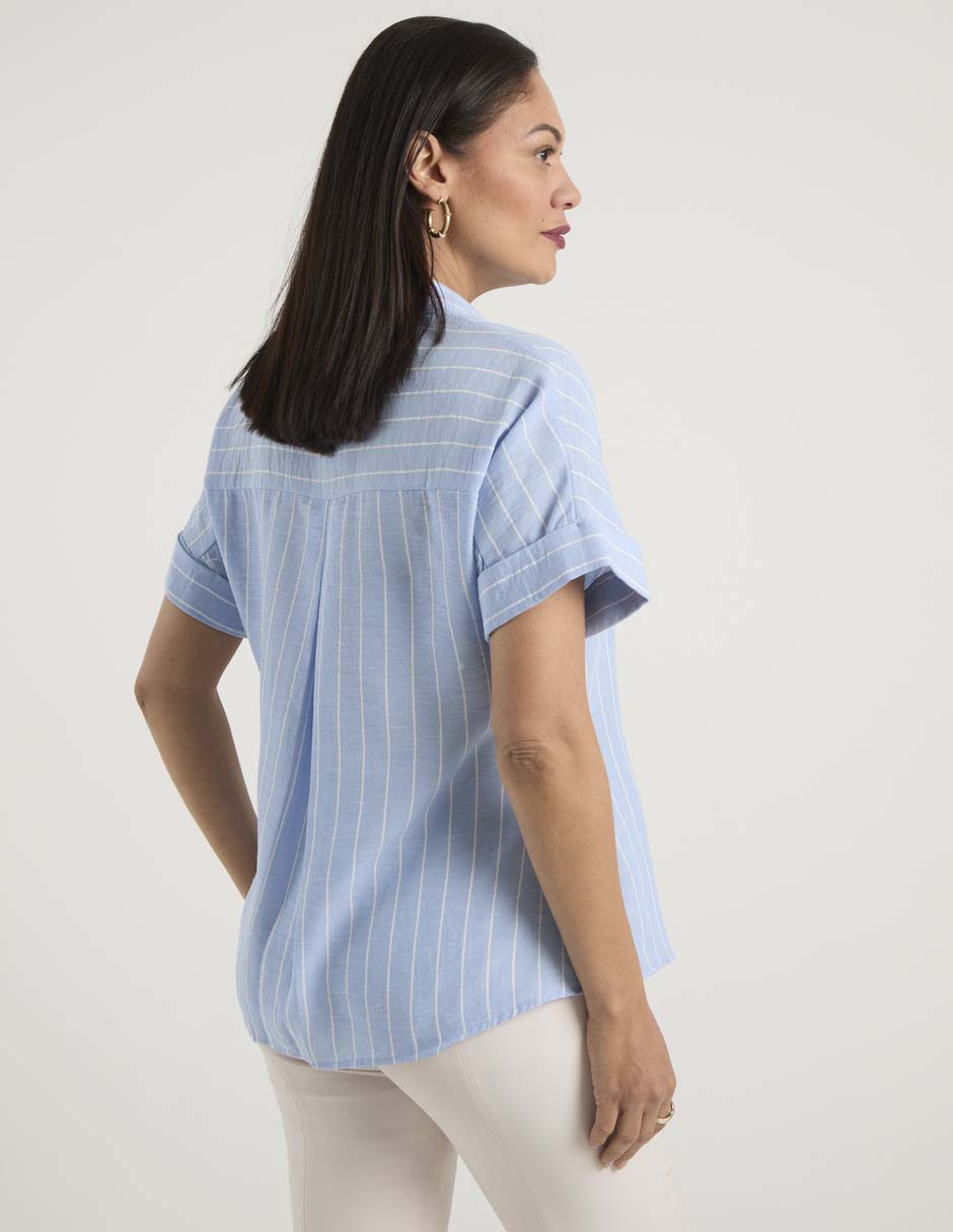 Blusa camisera manga corta para mujer 11