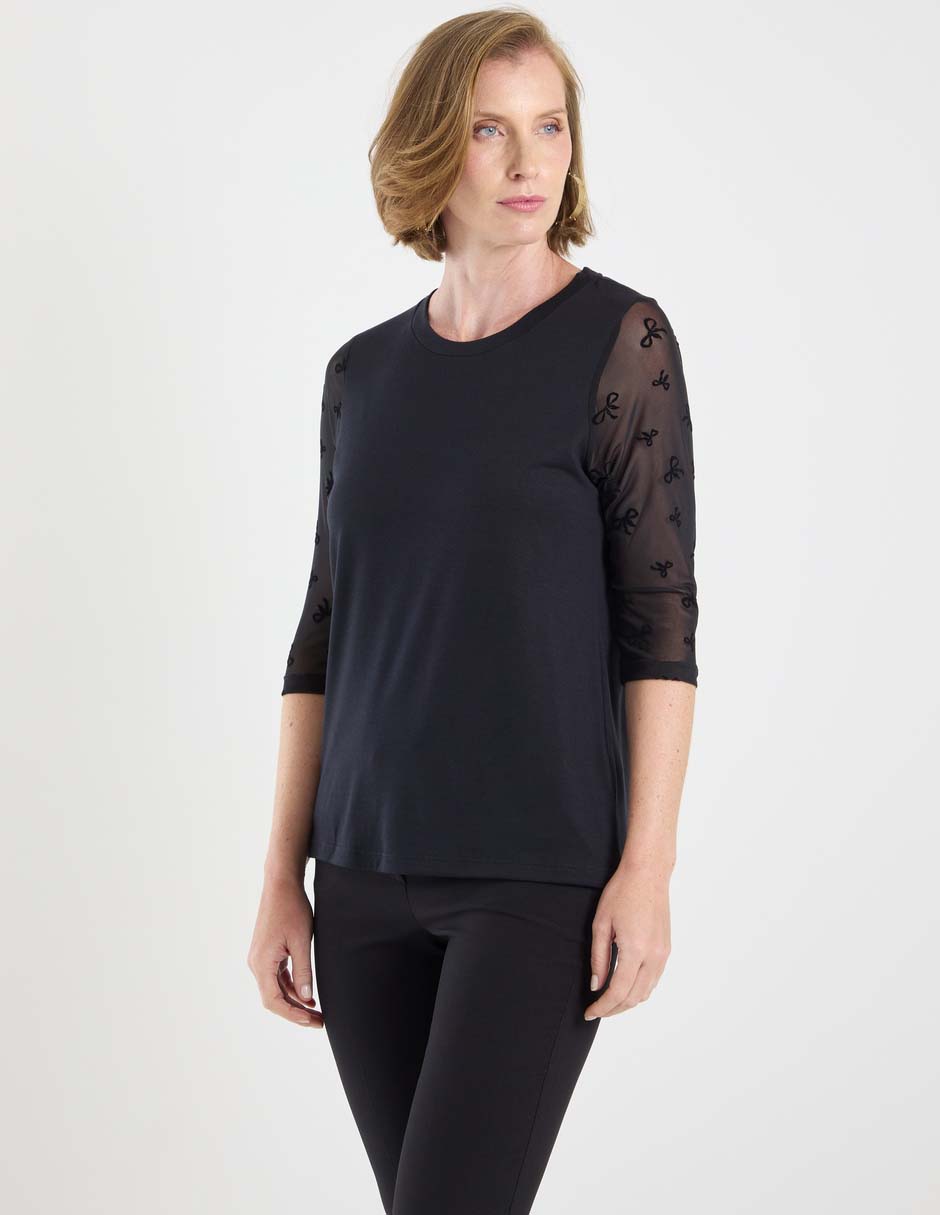 Playera manga 3/4 cuello redondo mujer 5