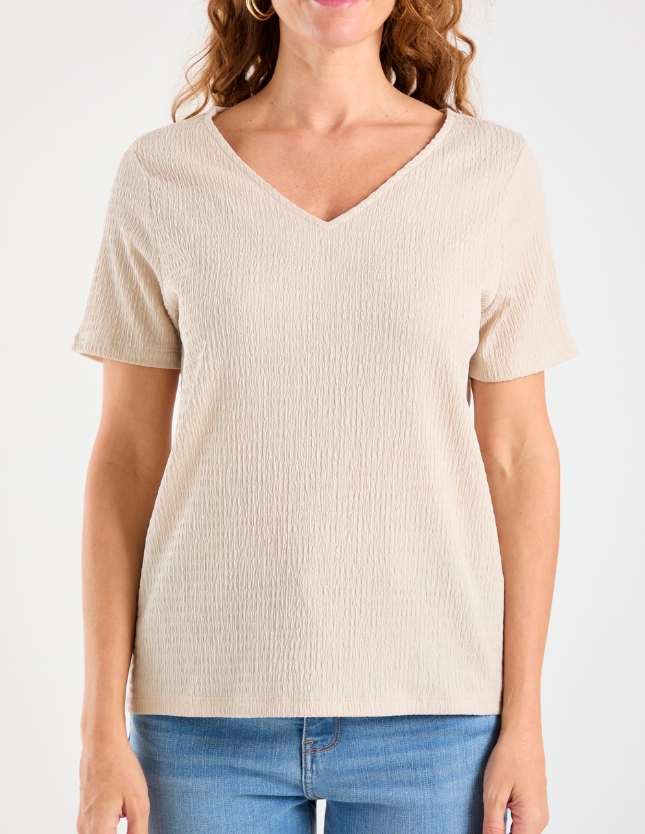 Playera manga corta cuello v mujer 3