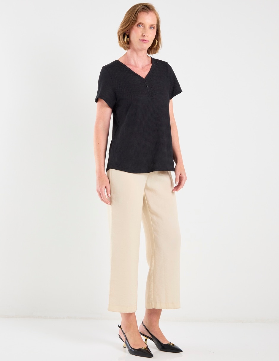 Playera manga corta cuello v mujer 4