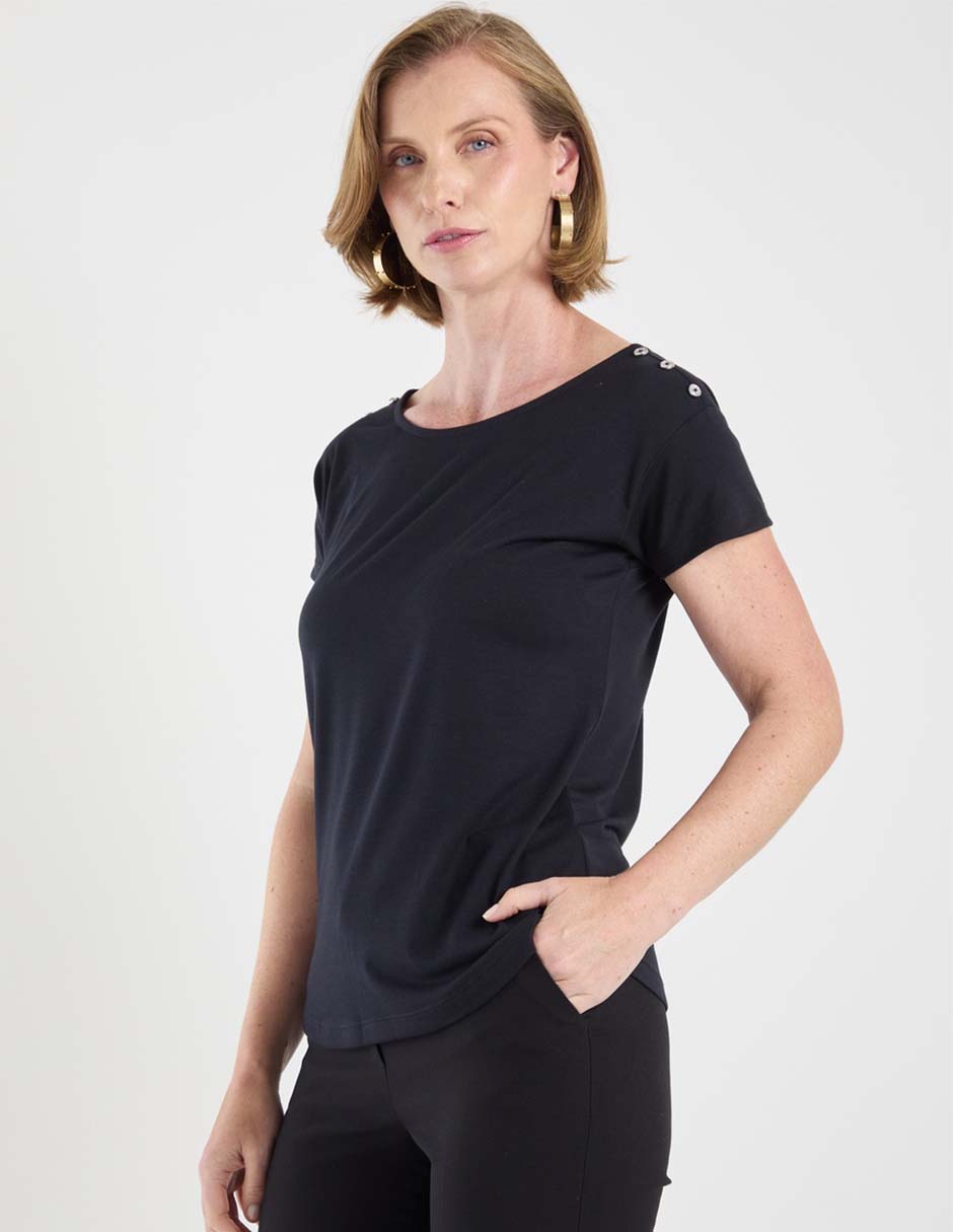 Playera manga corta cuello redondo mujer 5