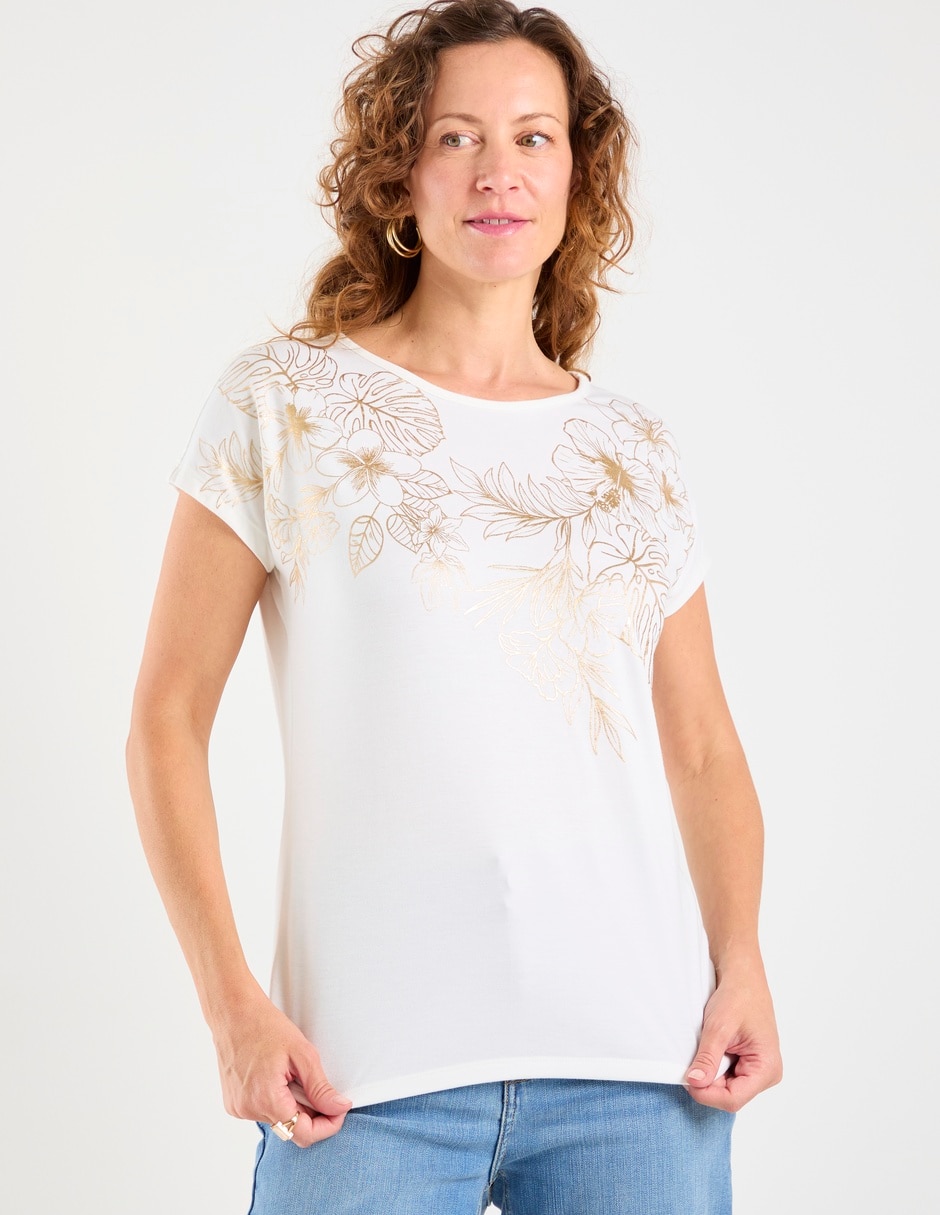 "playera" "manga" corta primavera - verano "cuello" redondo "para mujer" 2